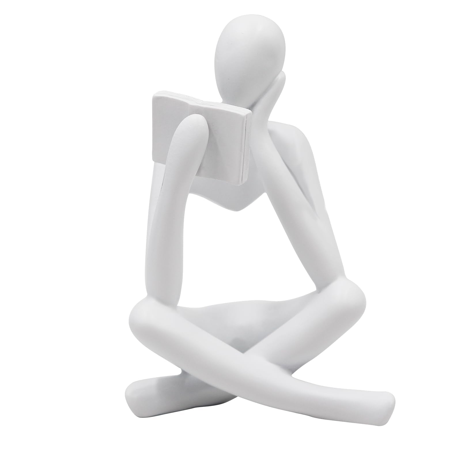 Jinkoozz Gold Reading Women Statue, Thinker Sculptures, Abstract Art Ornament, Modern Aesthetic Figurine Decoration, Suitable for Home Living Room Bedroom Office Shelf Table Desk Bookshelf Decor