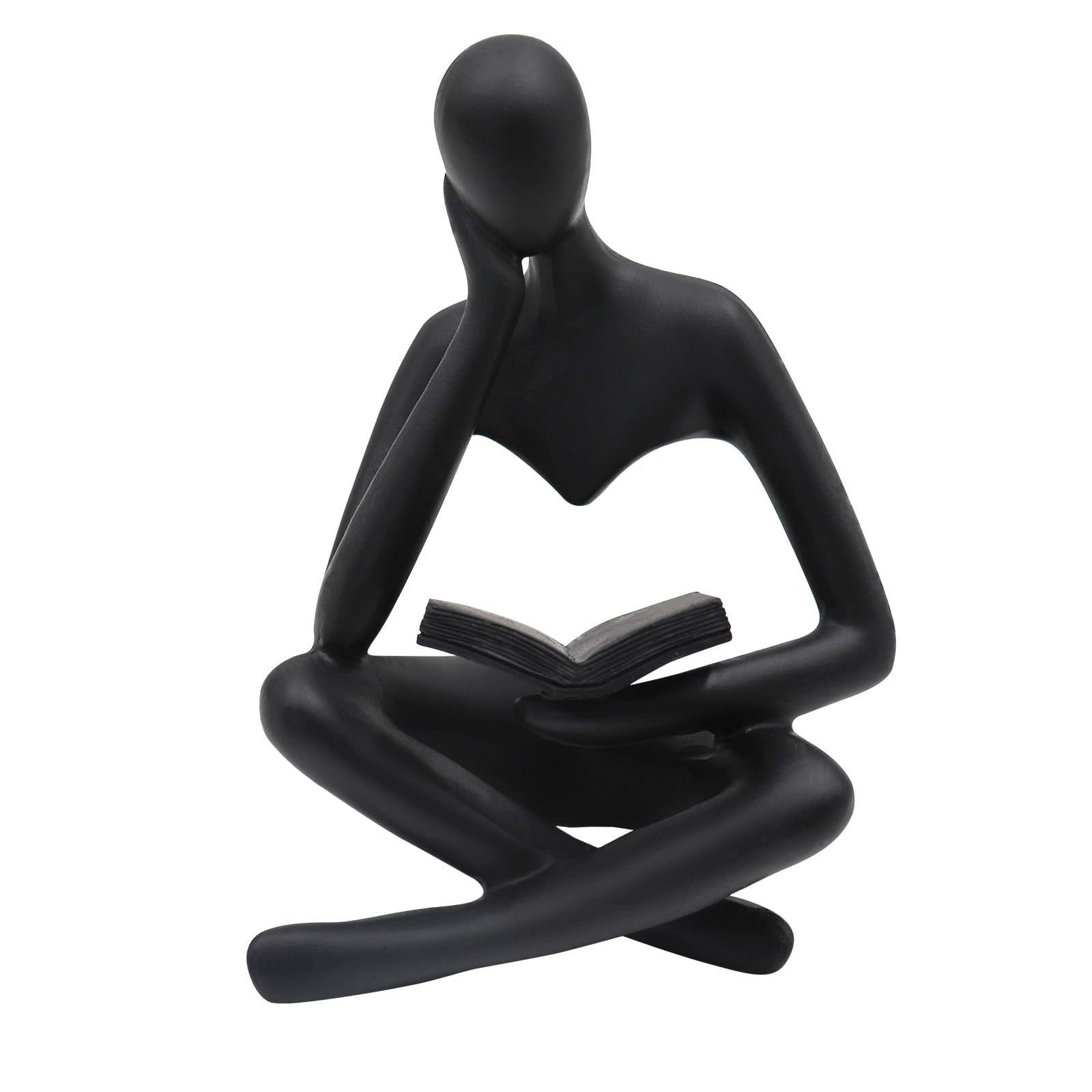 Jinkoozz Gold Reading Women Statue, Thinker Sculptures, Abstract Art Ornament, Modern Aesthetic Figurine Decoration, Suitable for Home Living Room Bedroom Office Shelf Table Desk Bookshelf Decor