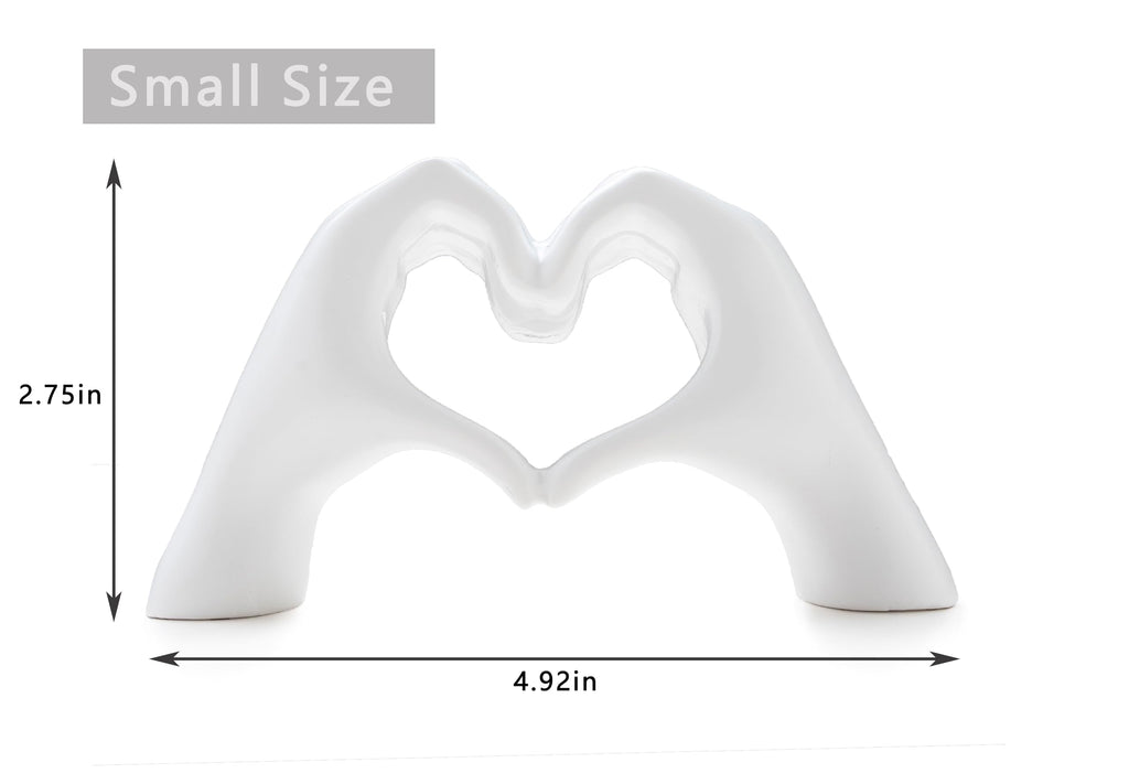 Small Heart Hands Sculpture Decor for Living Room Bedroom Bookshelf Coffe Table and Office Display, Love Finger Statue Modern Aesthetic Home Decor, Unique Gift for Wedding Christmas Birthday (Gold)