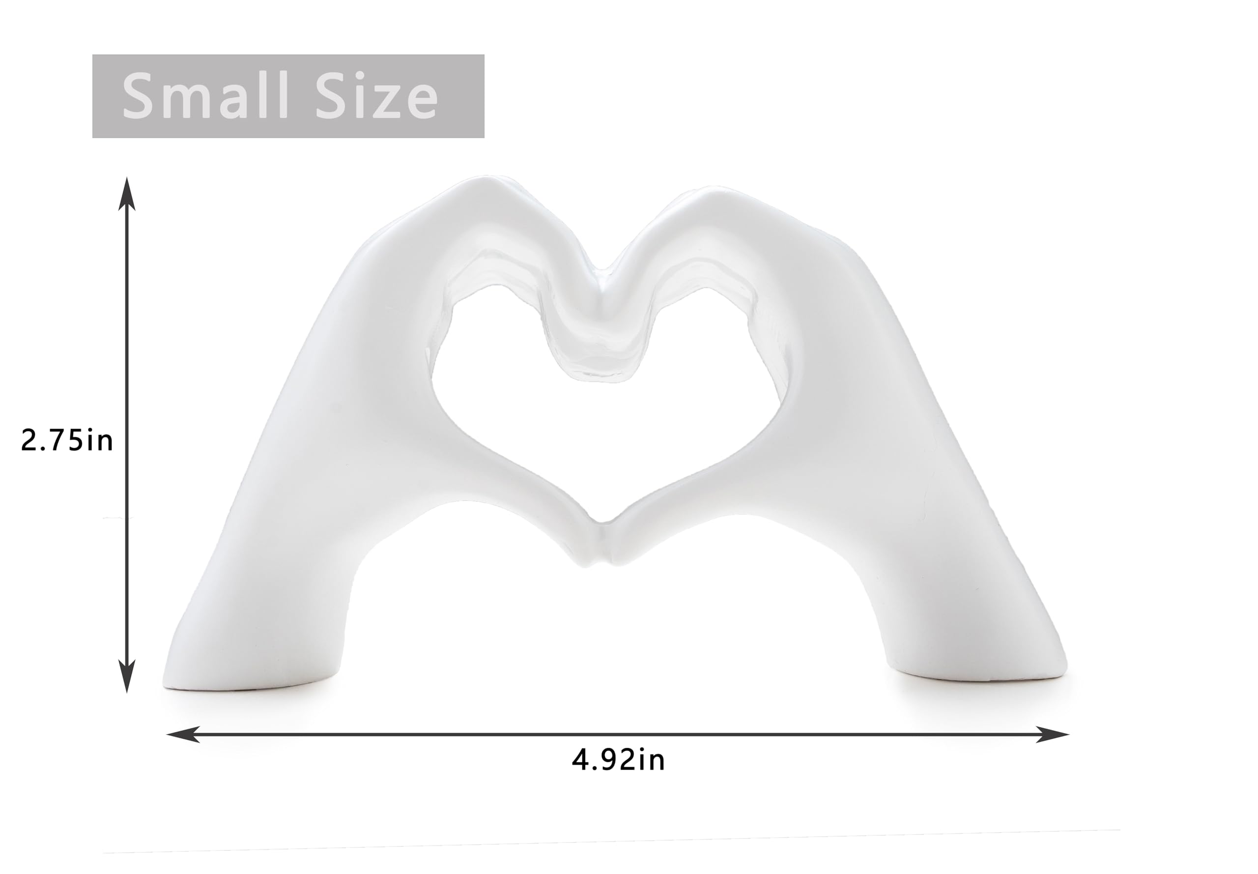 Small Heart Hands Sculpture Decor for Living Room Bedroom Bookshelf Coffe Table and Office Display, Love Finger Statue Modern Aesthetic Home Decor, Unique Gift for Wedding Christmas Birthday (Gold)