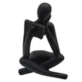 Jinkoozz Gold Reading Women Statue, Thinker Sculptures, Abstract Art Ornament, Modern Aesthetic Figurine Decoration, Suitable for Home Living Room Bedroom Office Shelf Table Desk Bookshelf Decor