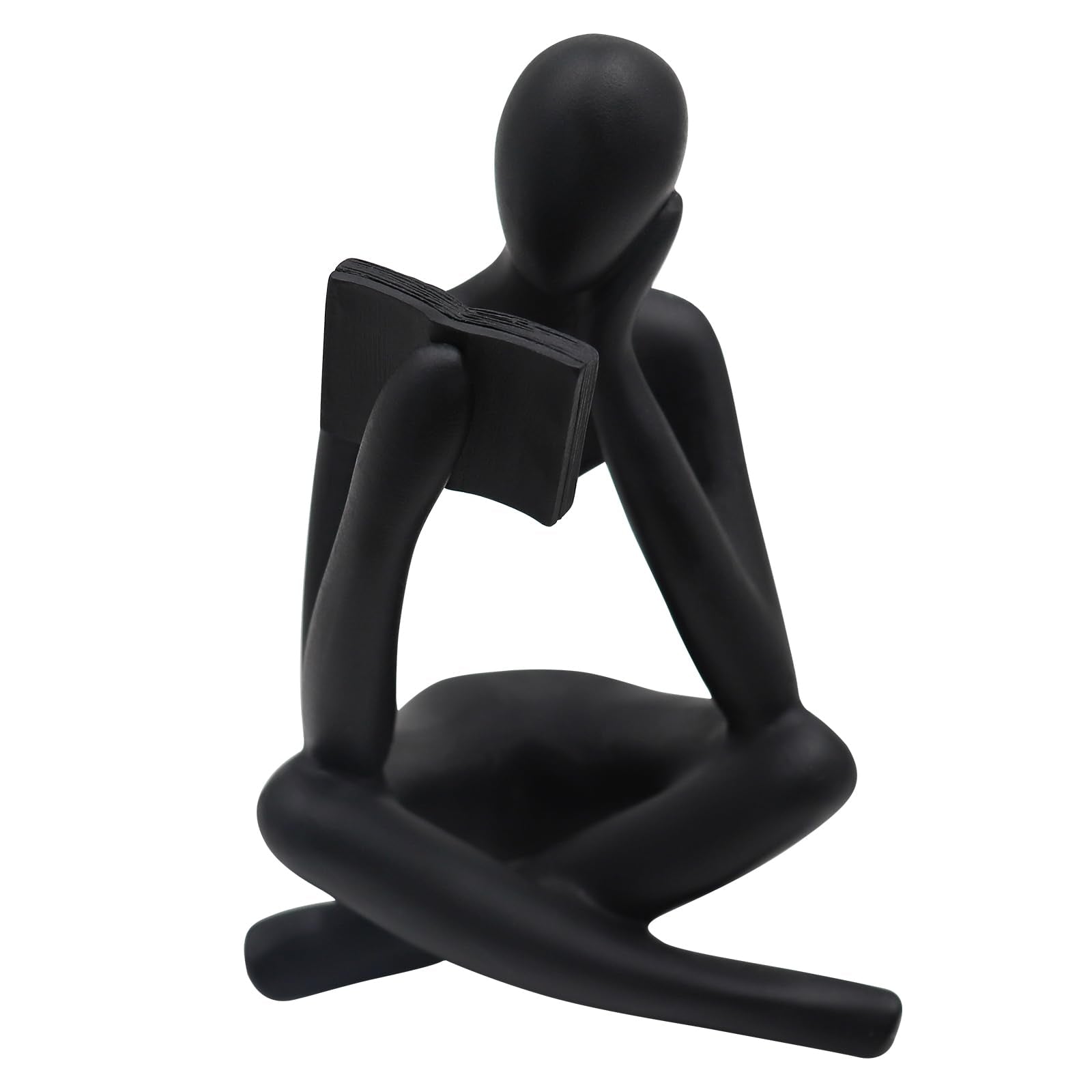 Jinkoozz Gold Reading Women Statue, Thinker Sculptures, Abstract Art Ornament, Modern Aesthetic Figurine Decoration, Suitable for Home Living Room Bedroom Office Shelf Table Desk Bookshelf Decor