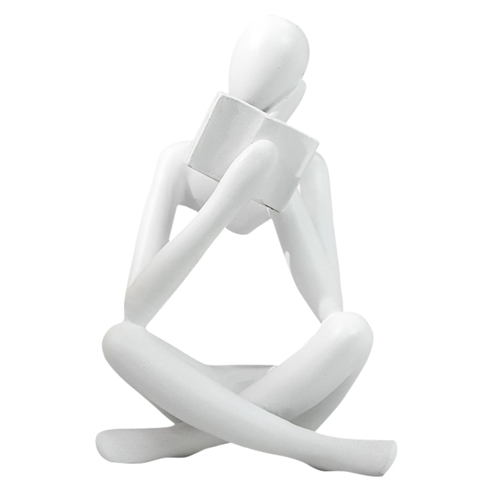 Jinkoozz Gold Reading Women Statue, Thinker Sculptures, Abstract Art Ornament, Modern Aesthetic Figurine Decoration, Suitable for Home Living Room Bedroom Office Shelf Table Desk Bookshelf Decor