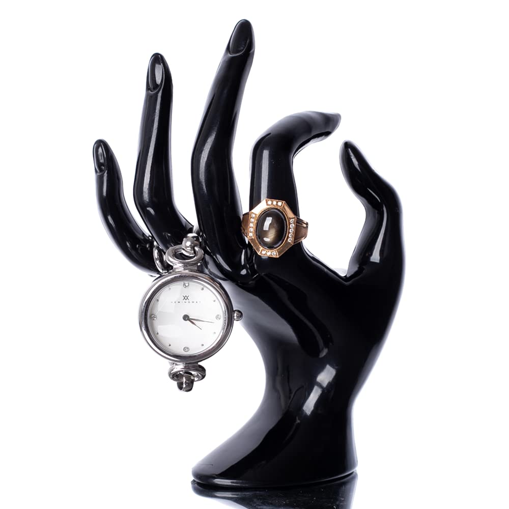 Maxsirui Hand Form Ring Holder Jewelry Display Organization Rack Bracelet Ring Watch Stand Support Aesthetic Y2k Room Decor (Rose Red)