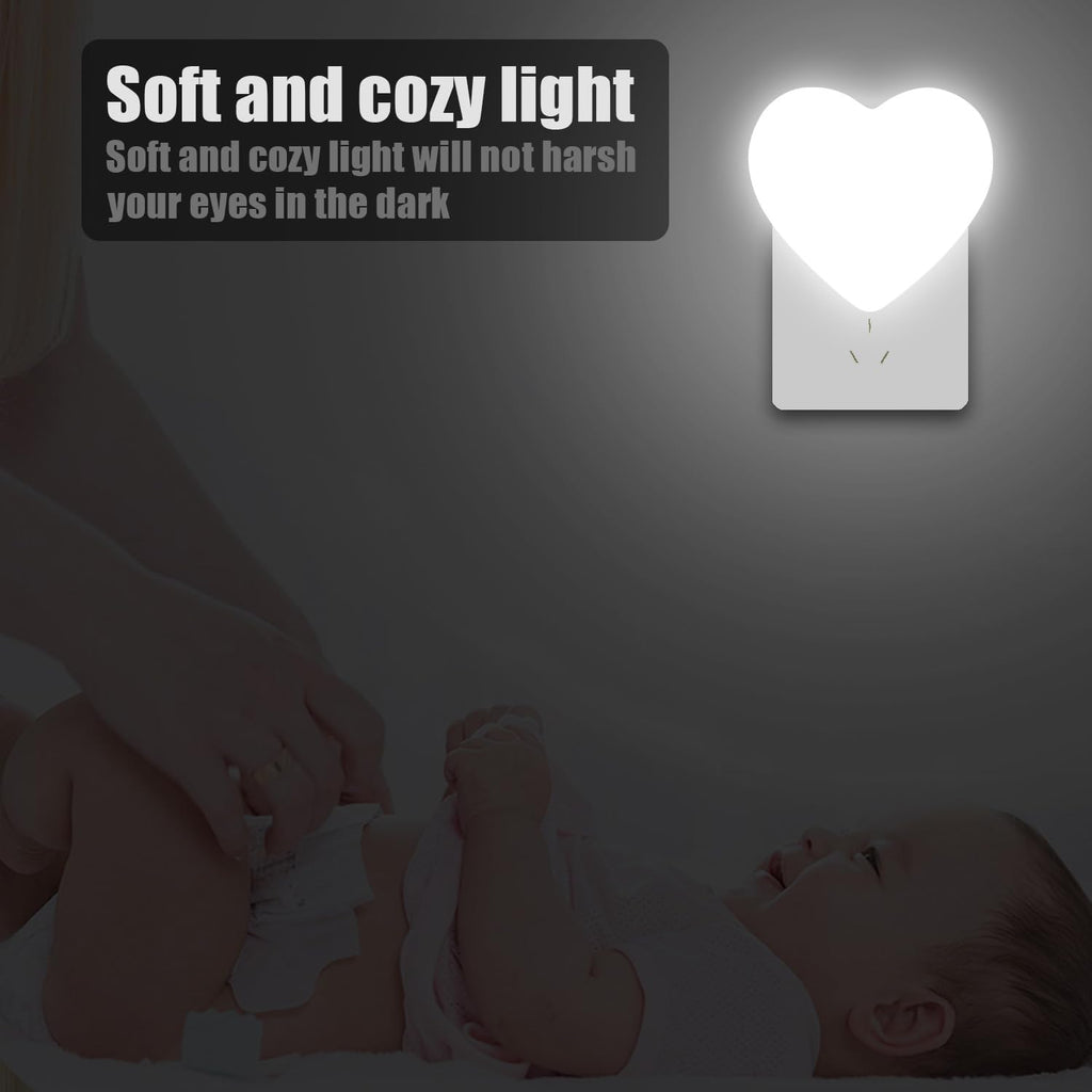 INZU Night Lights Plug into Wall, LED Night Light for Kids, Cute Nightlight with Auto Dusk to Dawn Sensor, LED Nightlight with Soft Warm Light for Bedroom, Nursery, Bathroom, Hallway (Pink)