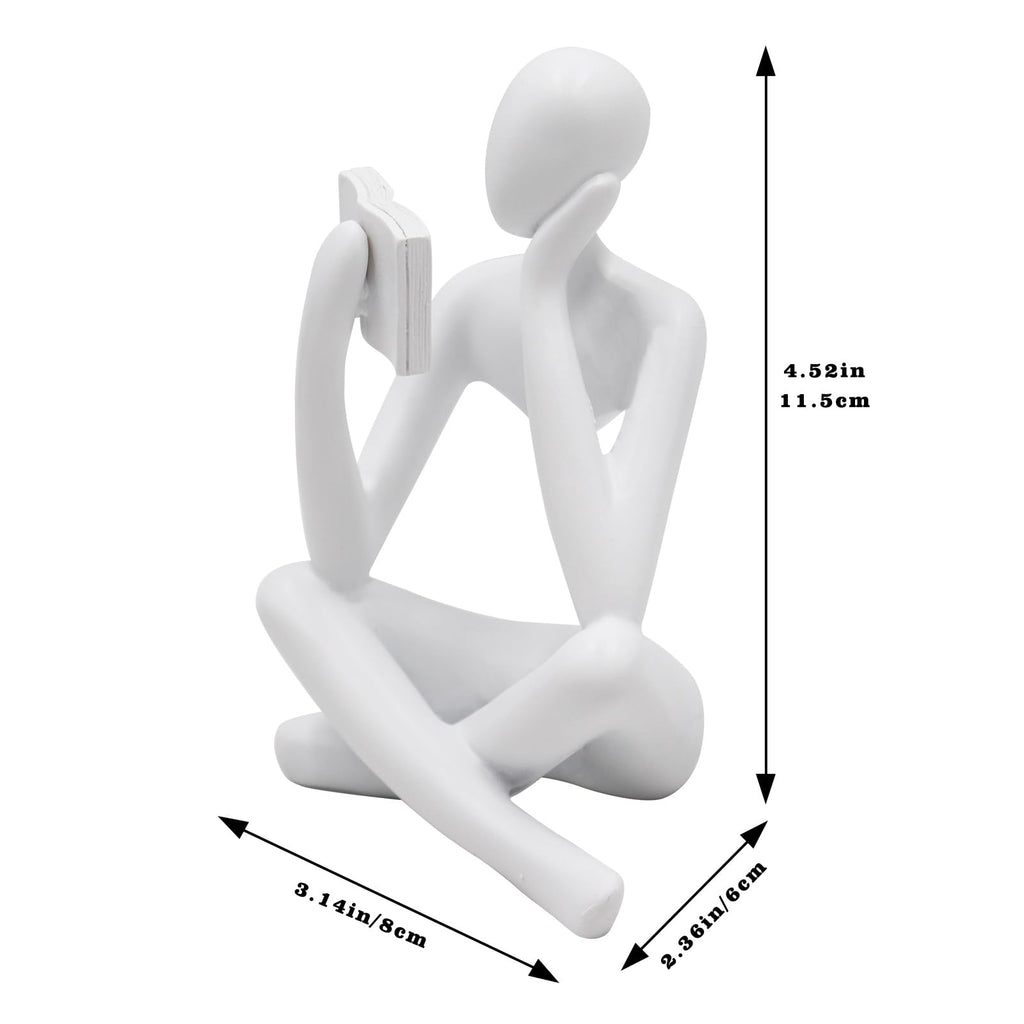 Jinkoozz Gold Reading Women Statue, Thinker Sculptures, Abstract Art Ornament, Modern Aesthetic Figurine Decoration, Suitable for Home Living Room Bedroom Office Shelf Table Desk Bookshelf Decor