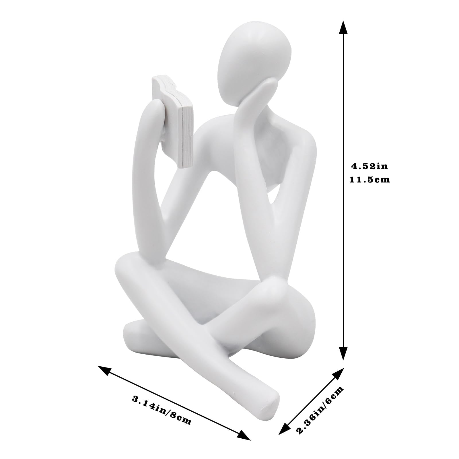 Jinkoozz Gold Reading Women Statue, Thinker Sculptures, Abstract Art Ornament, Modern Aesthetic Figurine Decoration, Suitable for Home Living Room Bedroom Office Shelf Table Desk Bookshelf Decor