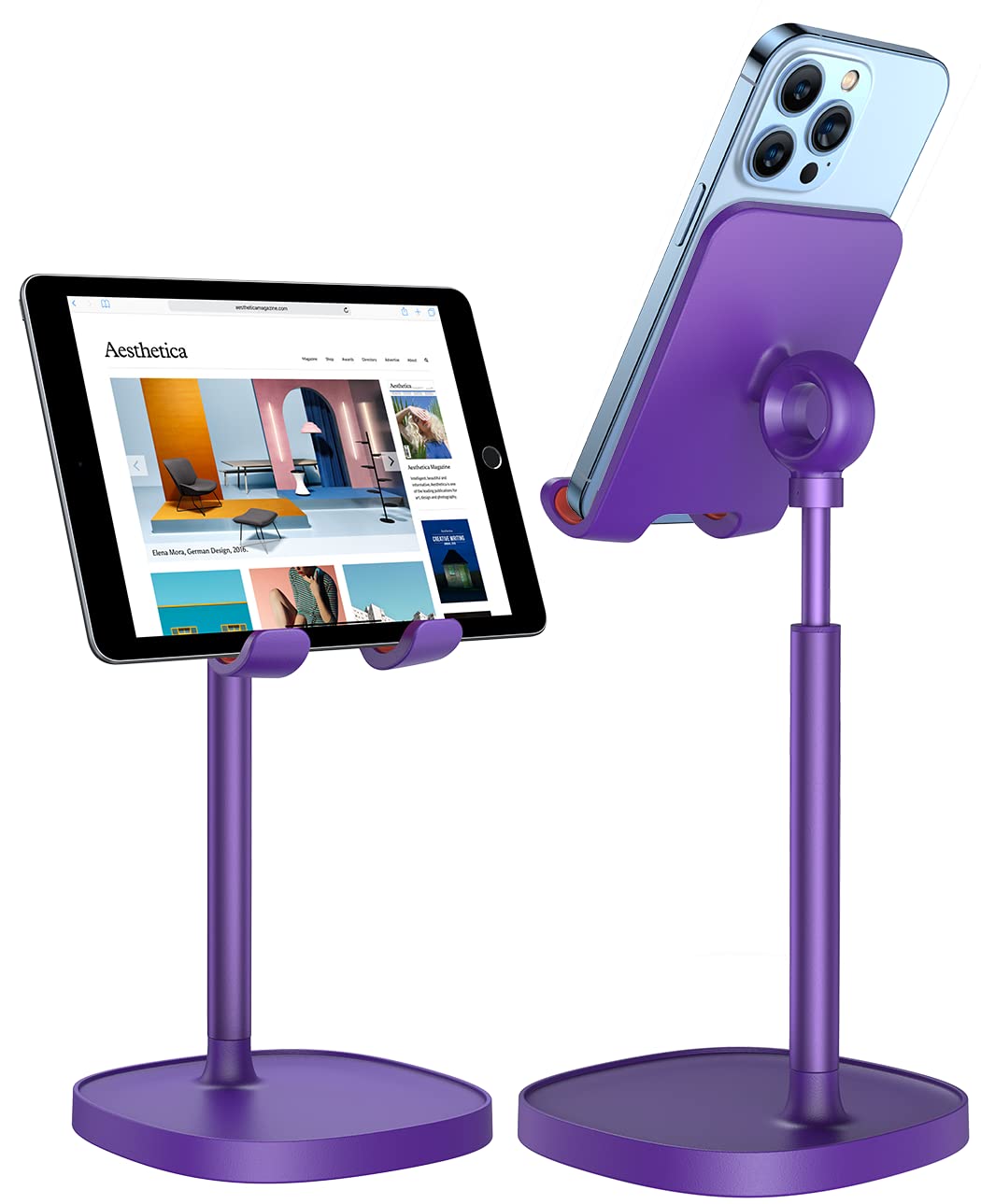 LISEN Cell Phone Stand Phone Holder for Desk Office Decor, Office Desk Accessories Women PC Gaming Essentials iPhone Stand Gadgets Men Gifts for Mom Fit OtterBox Case Switch iPad Air Tablet 4-10 in