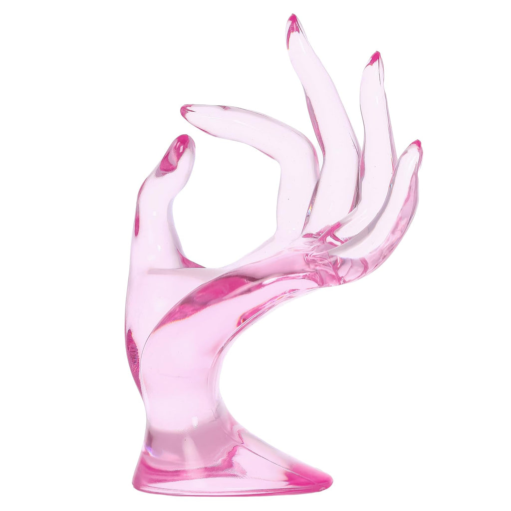 Maxsirui Hand Form Ring Holder Jewelry Display Organization Rack Bracelet Ring Watch Stand Support Aesthetic Y2k Room Decor (Rose Red)