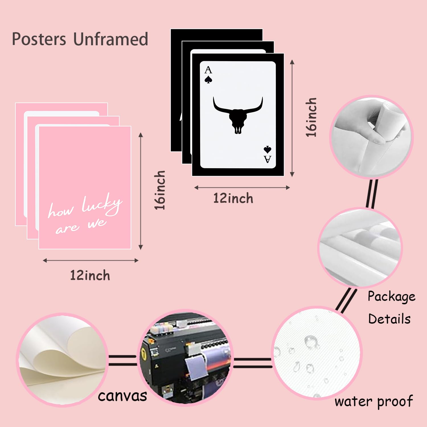 Black Girl Pink Wall Art Aesthetic Set of 3, African American Black Women Canvas Posters Fashion Black Girl Wall Pictures Prints Home Decor，Living Room， Bedroom ，Bathroom Decoration ，12x16In Unframed