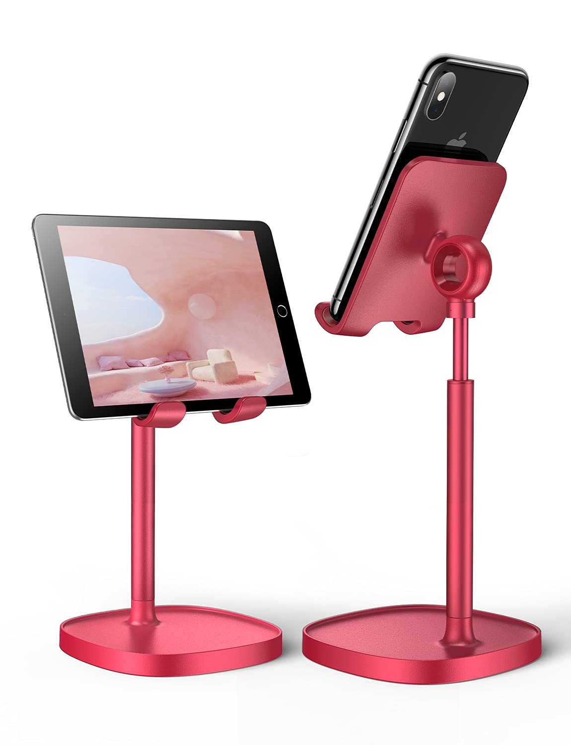 LISEN Cell Phone Stand Phone Holder for Desk Office Decor, Office Desk Accessories Women PC Gaming Essentials iPhone Stand Gadgets Men Gifts for Mom Fit OtterBox Case Switch iPad Air Tablet 4-10 in