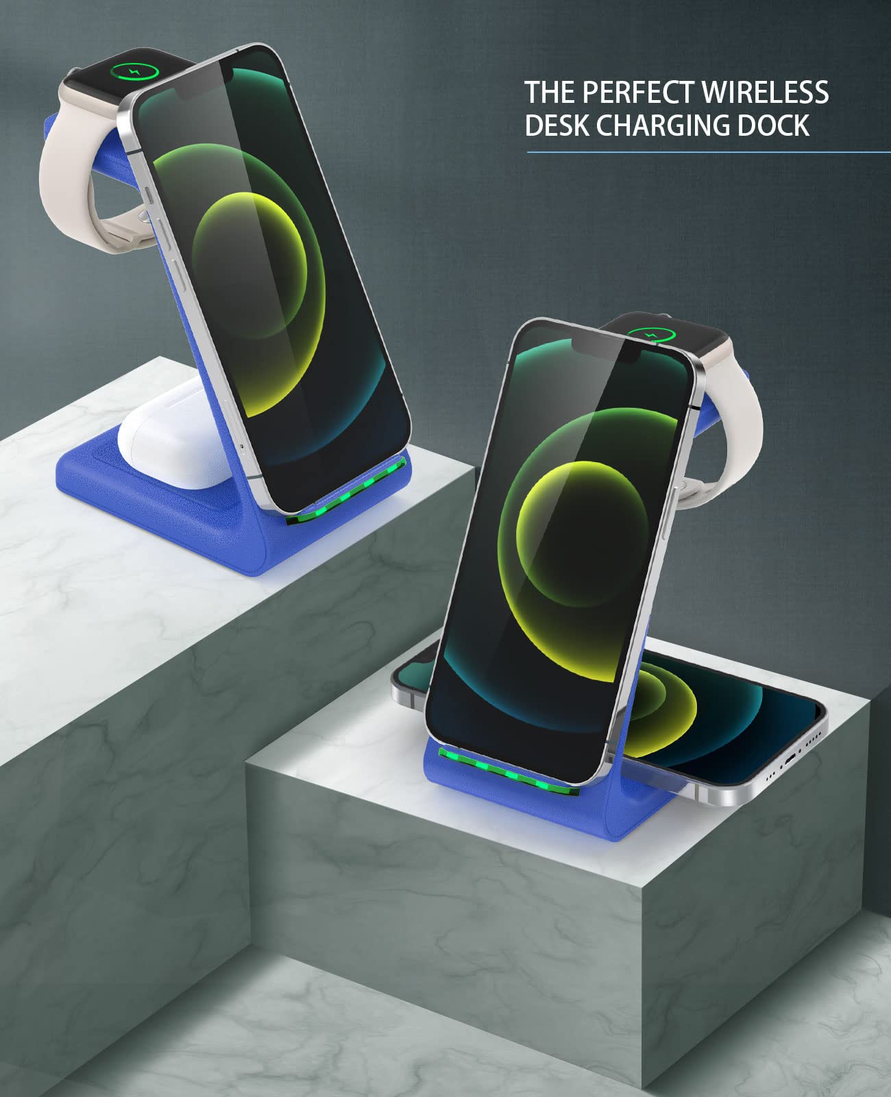 3 in 1 Wireless Charging Station, 2026 Upgraded Fast Desk Charger Station for iPhone 17 16 15 14 13 12 Pro Max Plus, Charger Stand for Apple Watch 11 10 9 8 7 6 5 4 3 2 Ultra SE, Airpods 4 3 2 Pro