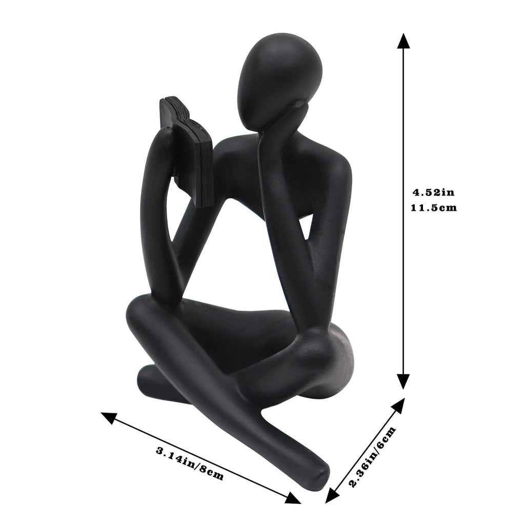 Jinkoozz Gold Reading Women Statue, Thinker Sculptures, Abstract Art Ornament, Modern Aesthetic Figurine Decoration, Suitable for Home Living Room Bedroom Office Shelf Table Desk Bookshelf Decor