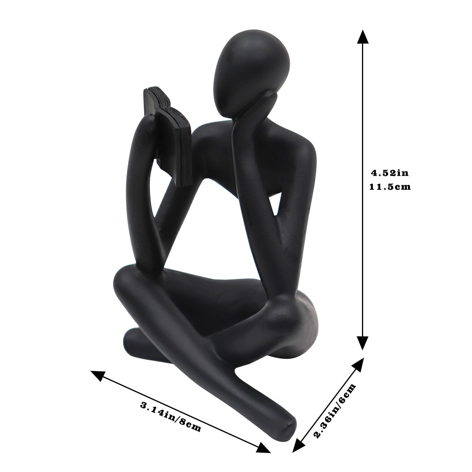 Jinkoozz Gold Reading Women Statue, Thinker Sculptures, Abstract Art Ornament, Modern Aesthetic Figurine Decoration, Suitable for Home Living Room Bedroom Office Shelf Table Desk Bookshelf Decor