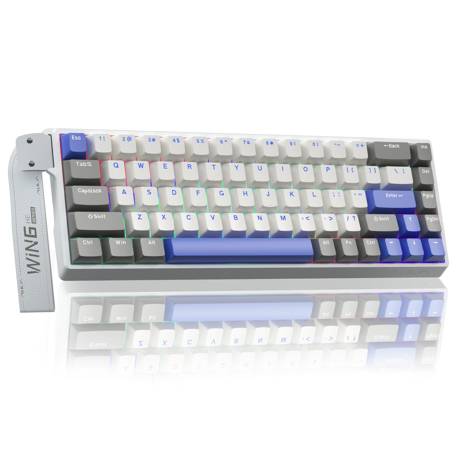 AULA WIN68 HE Mechanical Gaming Keyboard 60%, Hall Effect Magnetic Switch, Fast Trigger Mode Adjustable Actuation, 8000Hz Polling Rate, RGB Backlit, Wired Black Keyboard for Laptop/PC Gamer