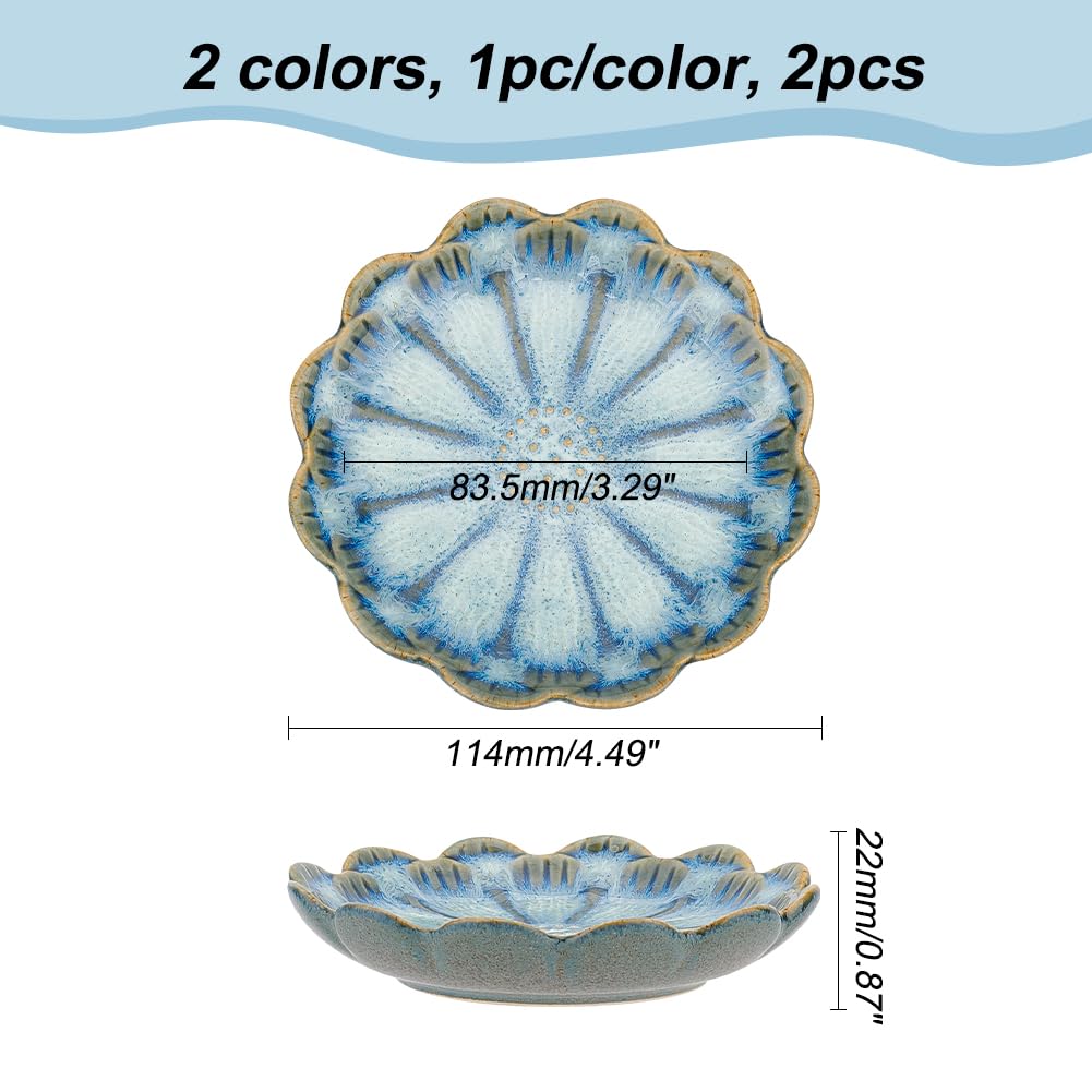 NBEADS Conch Shape Ceramic Jewelry Tray, Aqua Shell Trinket Dish Ceramic Ring Earring Holder Ocean-themed Decorative Trinket Plate for Rings Earrings Necklaces Bracelet Jewelry Watch Keys