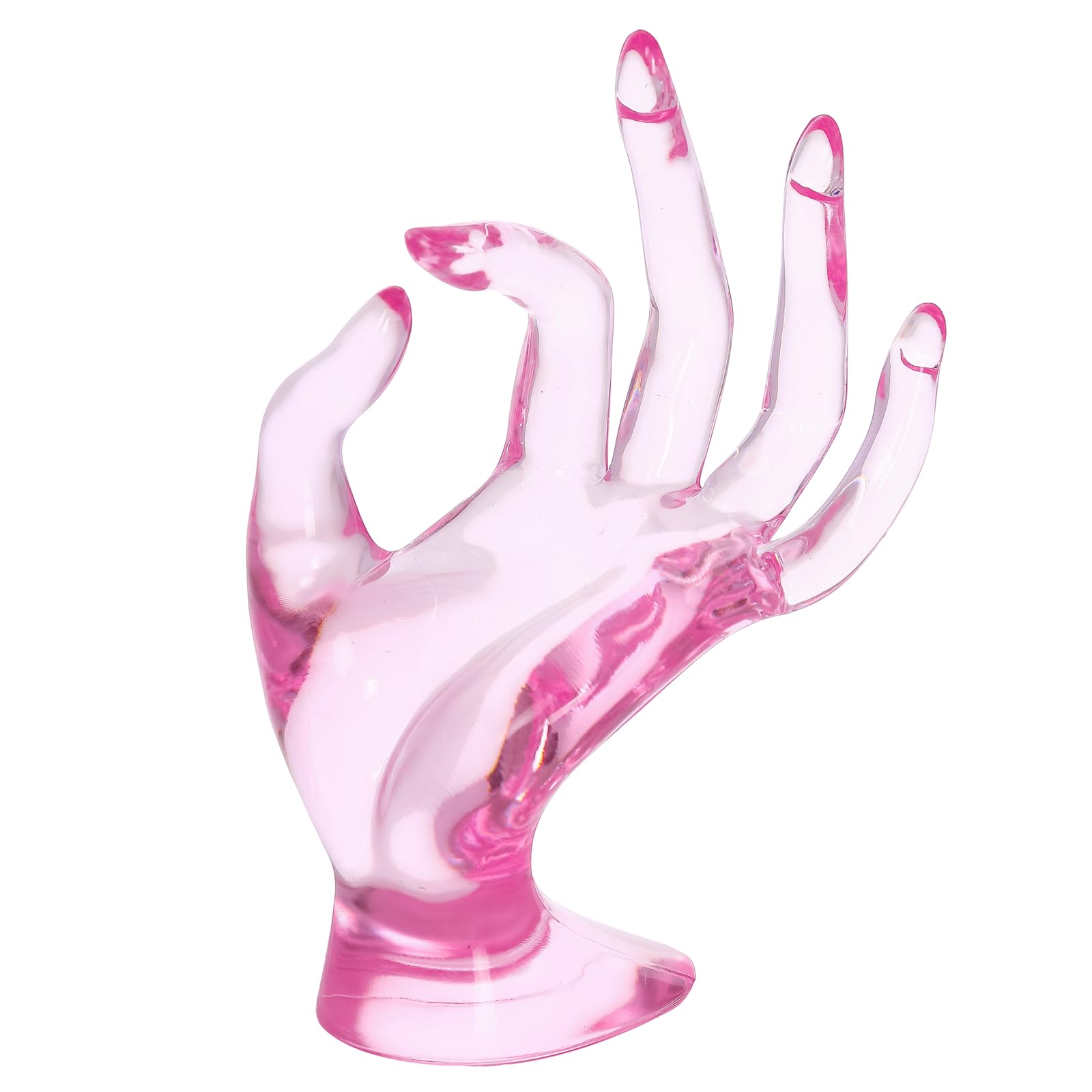 Maxsirui Hand Form Ring Holder Jewelry Display Organization Rack Bracelet Ring Watch Stand Support Aesthetic Y2k Room Decor (Rose Red)