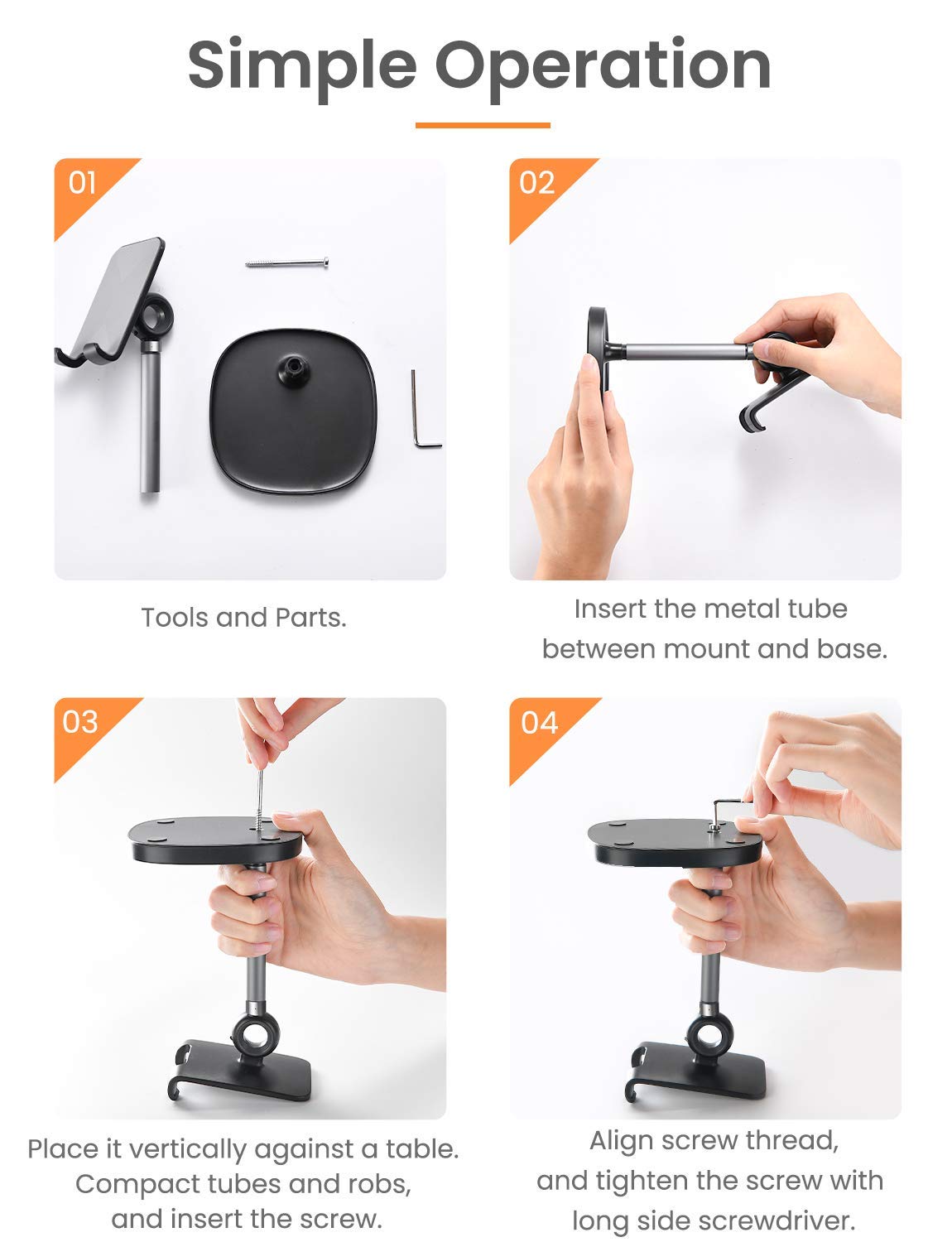 LISEN Cell Phone Stand Phone Holder for Desk Office Decor, Office Desk Accessories Women PC Gaming Essentials iPhone Stand Gadgets Men Gifts for Mom Fit OtterBox Case Switch iPad Air Tablet 4-10 in