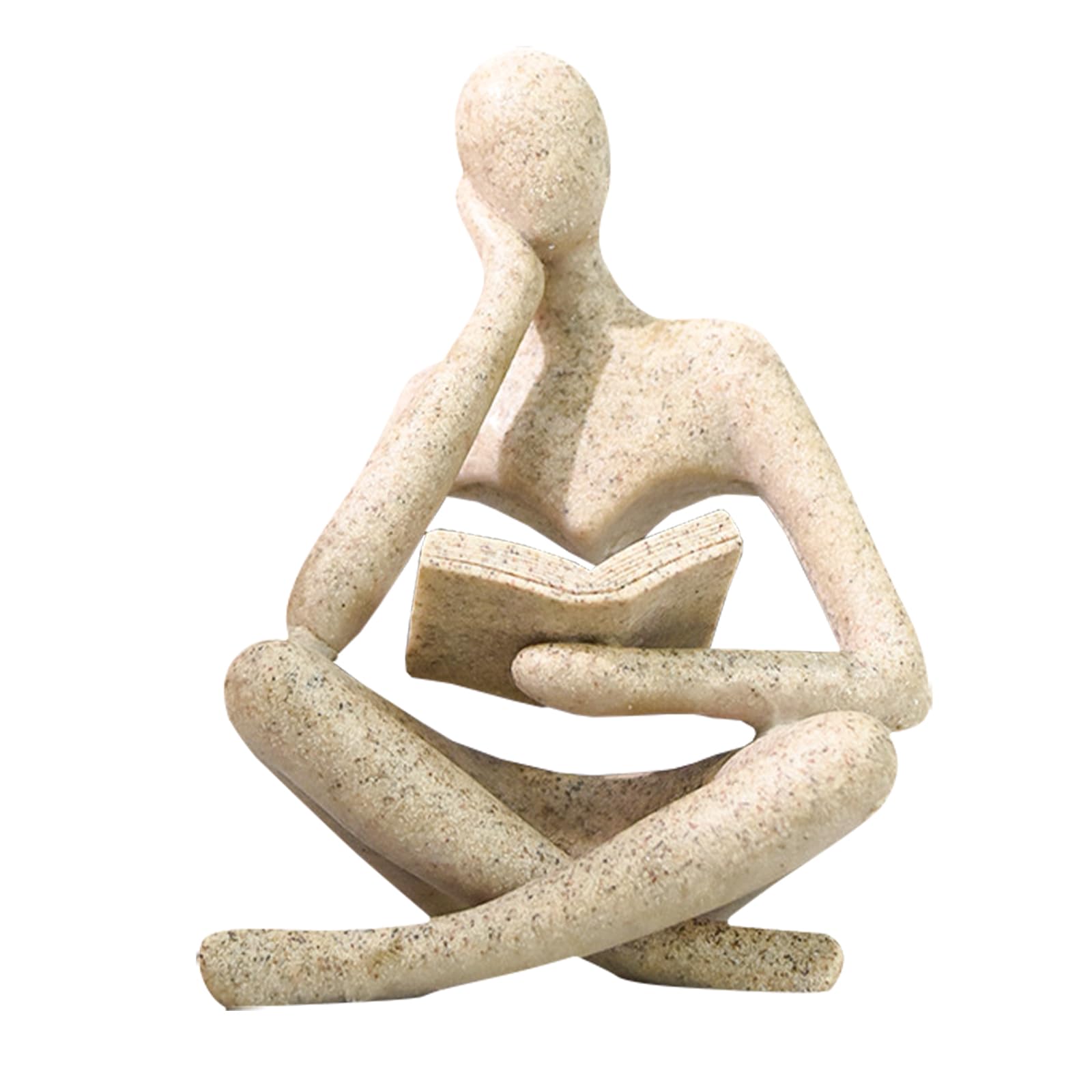 Jinkoozz Gold Reading Women Statue, Thinker Sculptures, Abstract Art Ornament, Modern Aesthetic Figurine Decoration, Suitable for Home Living Room Bedroom Office Shelf Table Desk Bookshelf Decor