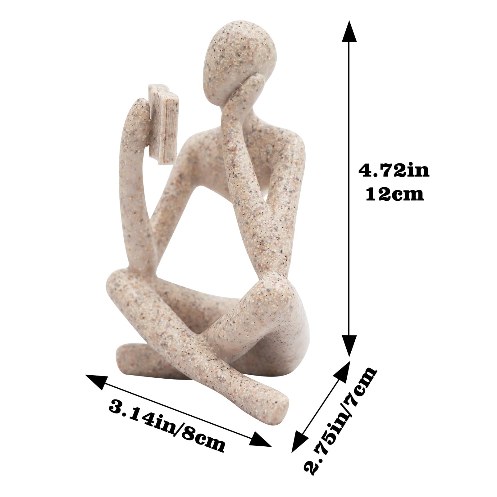 Jinkoozz Gold Reading Women Statue, Thinker Sculptures, Abstract Art Ornament, Modern Aesthetic Figurine Decoration, Suitable for Home Living Room Bedroom Office Shelf Table Desk Bookshelf Decor