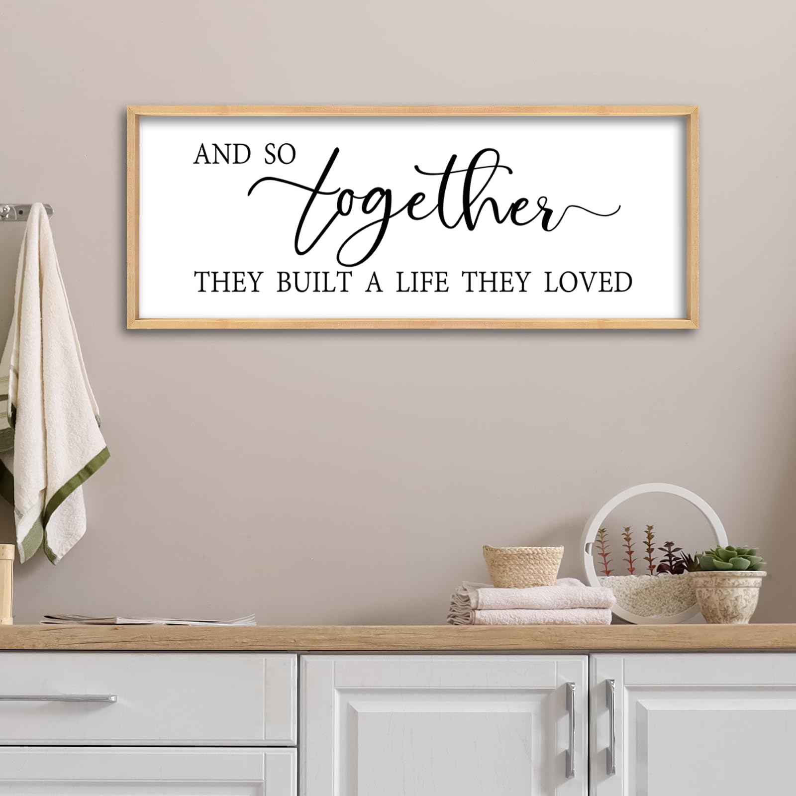ZZJJHYWGQ Sweet Dreams Above Bed Wall Decor Sign 40"x15" for Master Bedroom Over Bed Guest Room Wood Framed Wall Art (Wood)