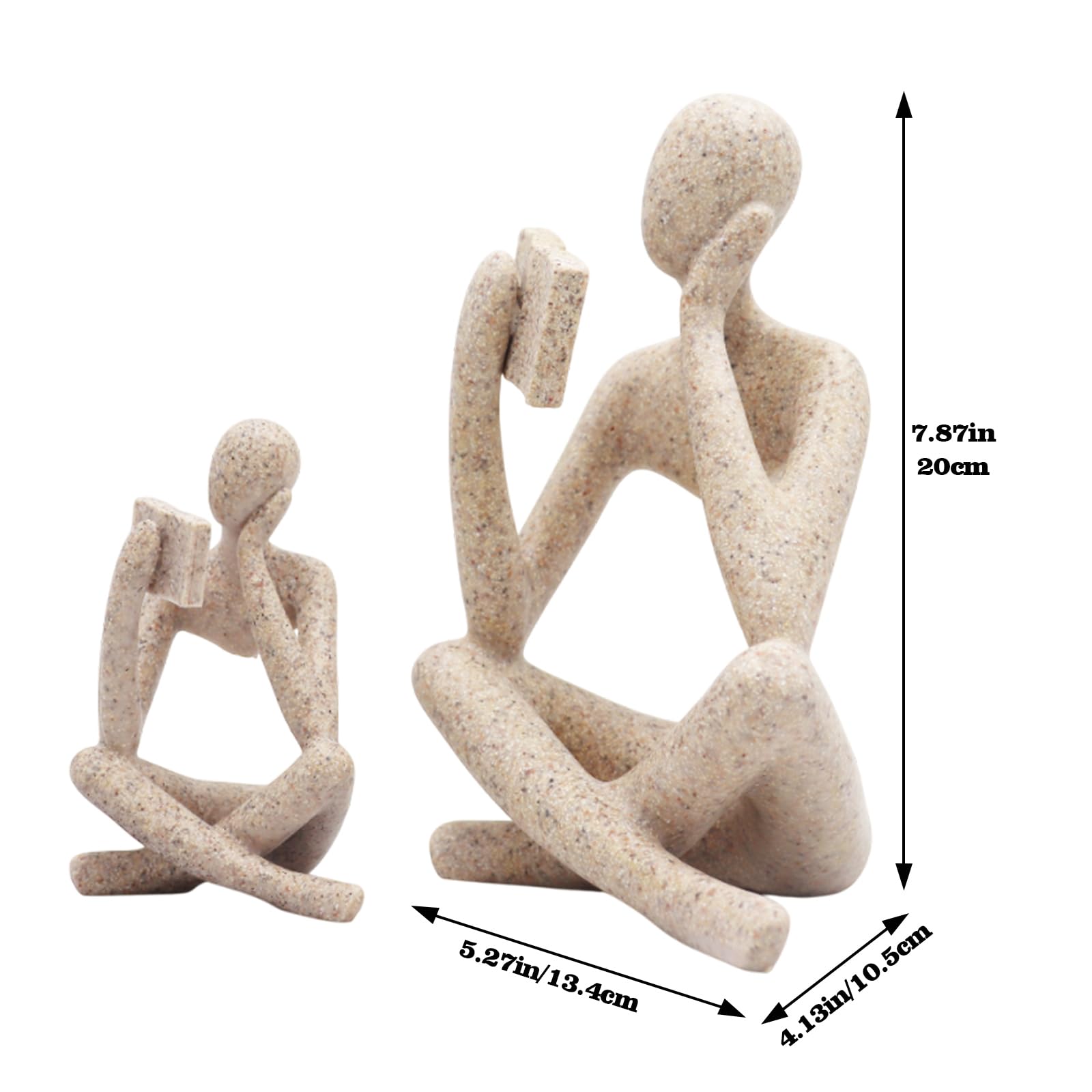 Jinkoozz Gold Reading Women Statue, Thinker Sculptures, Abstract Art Ornament, Modern Aesthetic Figurine Decoration, Suitable for Home Living Room Bedroom Office Shelf Table Desk Bookshelf Decor