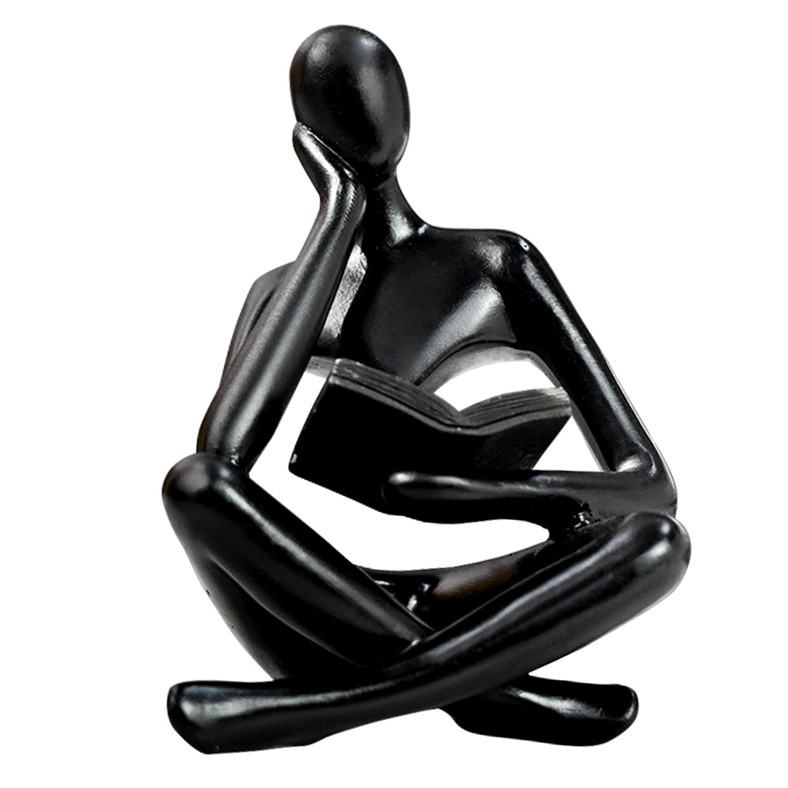 Jinkoozz Gold Reading Women Statue, Thinker Sculptures, Abstract Art Ornament, Modern Aesthetic Figurine Decoration, Suitable for Home Living Room Bedroom Office Shelf Table Desk Bookshelf Decor