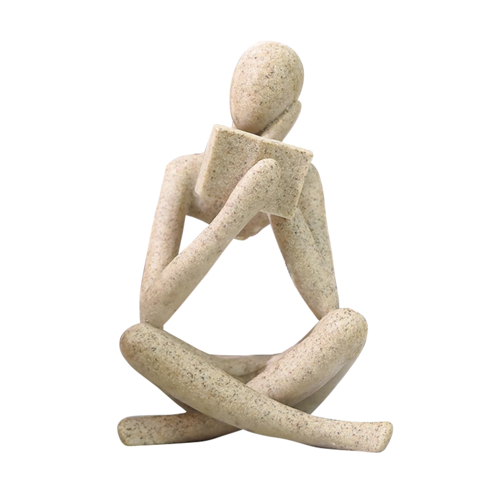 Jinkoozz Gold Reading Women Statue, Thinker Sculptures, Abstract Art Ornament, Modern Aesthetic Figurine Decoration, Suitable for Home Living Room Bedroom Office Shelf Table Desk Bookshelf Decor