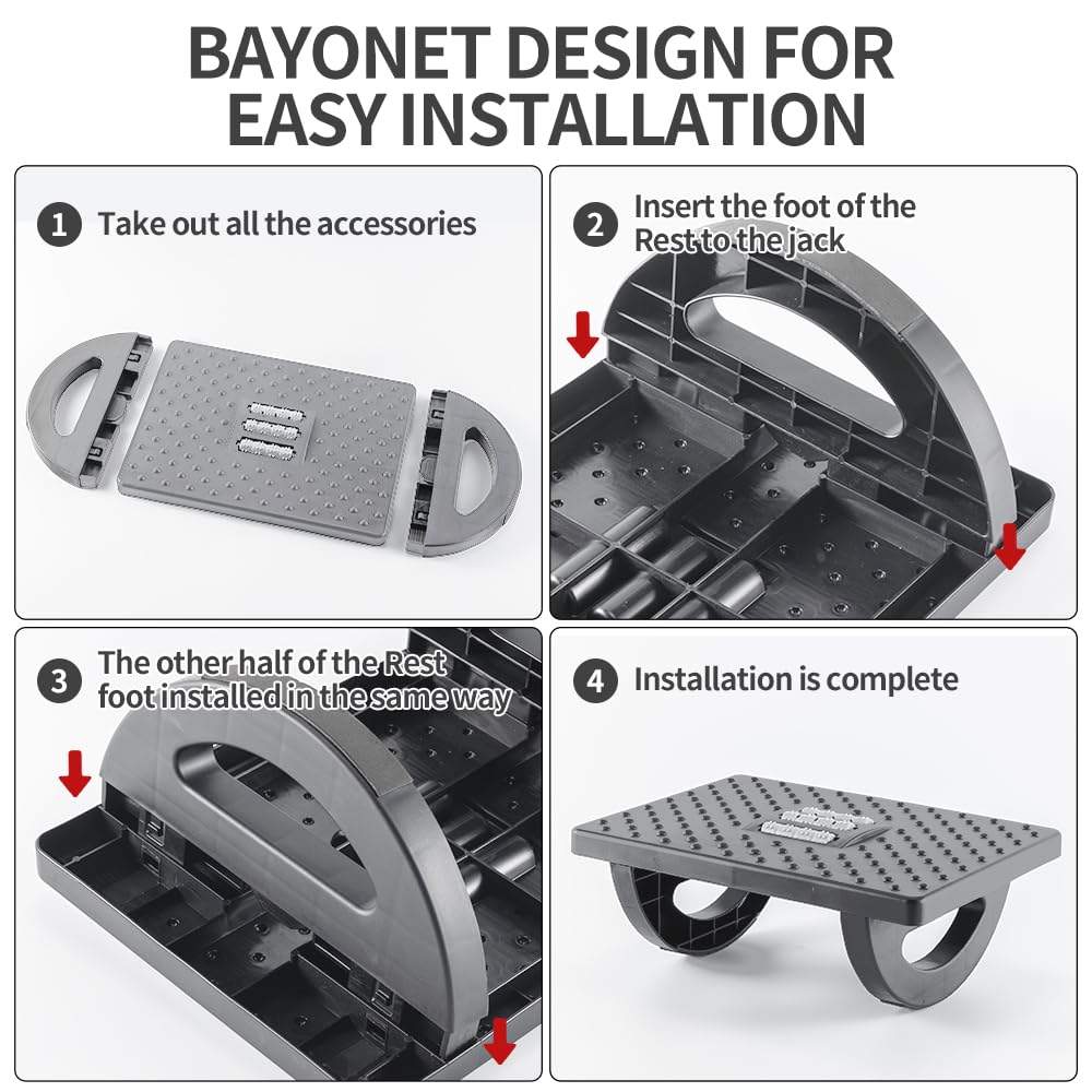 CasaZenith Foot Rest for Under Desk at Work - Ergonomic Foot Stools for Under Office Desk - Rocking Footrest with Roller Massager - Leg Rest for Chair, Computer Gaming -13" L x 9.6" W x 5" H