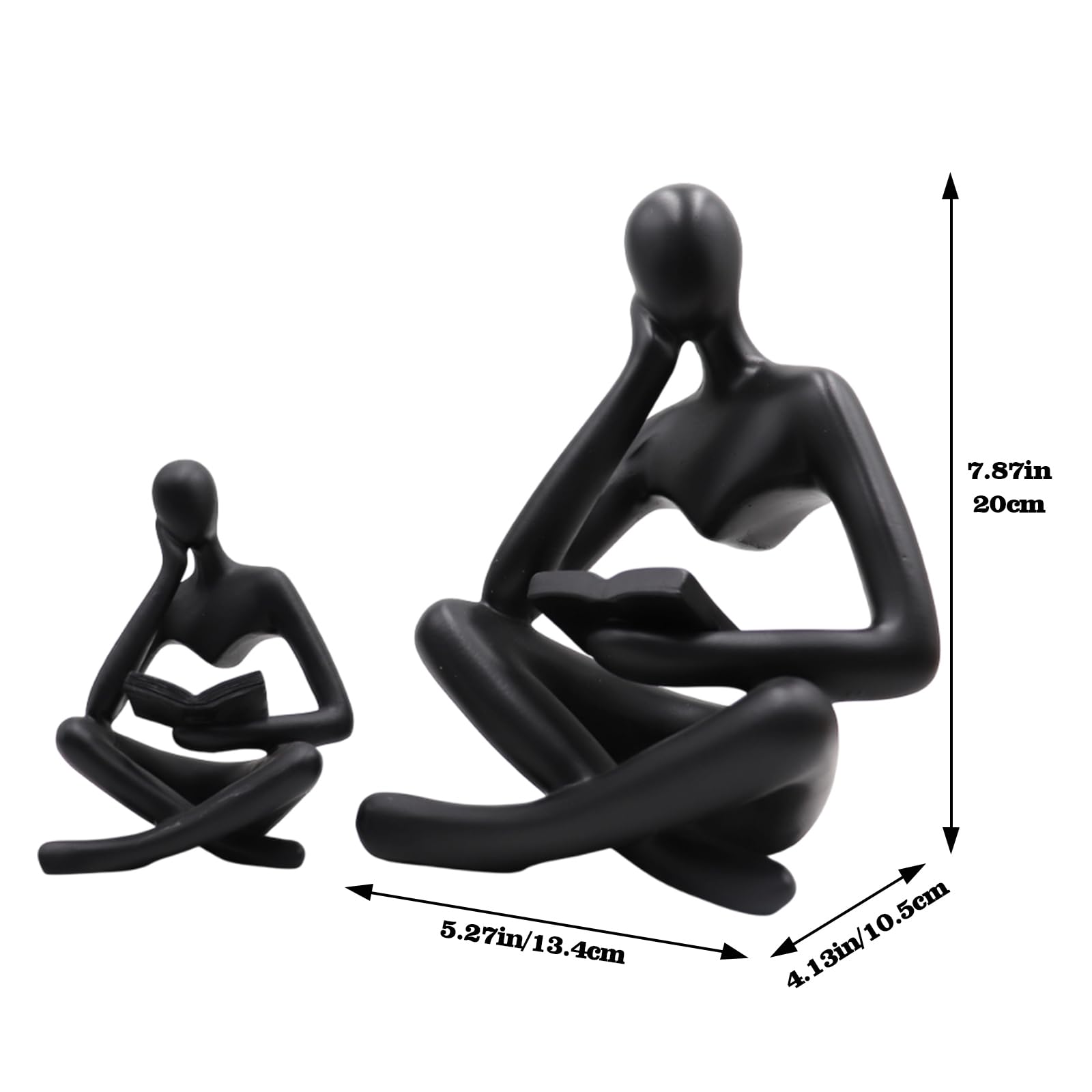 Jinkoozz Gold Reading Women Statue, Thinker Sculptures, Abstract Art Ornament, Modern Aesthetic Figurine Decoration, Suitable for Home Living Room Bedroom Office Shelf Table Desk Bookshelf Decor