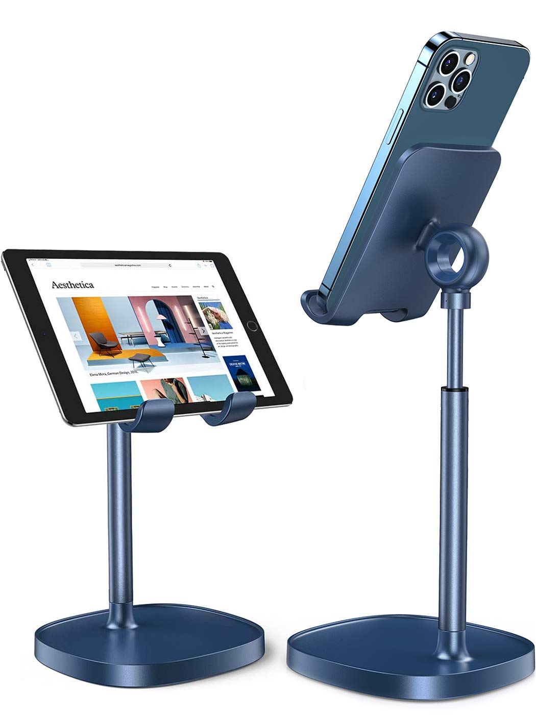 LISEN Cell Phone Stand Phone Holder for Desk Office Decor, Office Desk Accessories Women PC Gaming Essentials iPhone Stand Gadgets Men Gifts for Mom Fit OtterBox Case Switch iPad Air Tablet 4-10 in