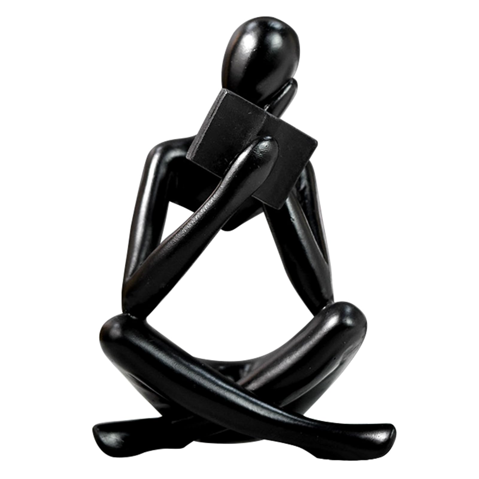 Jinkoozz Gold Reading Women Statue, Thinker Sculptures, Abstract Art Ornament, Modern Aesthetic Figurine Decoration, Suitable for Home Living Room Bedroom Office Shelf Table Desk Bookshelf Decor