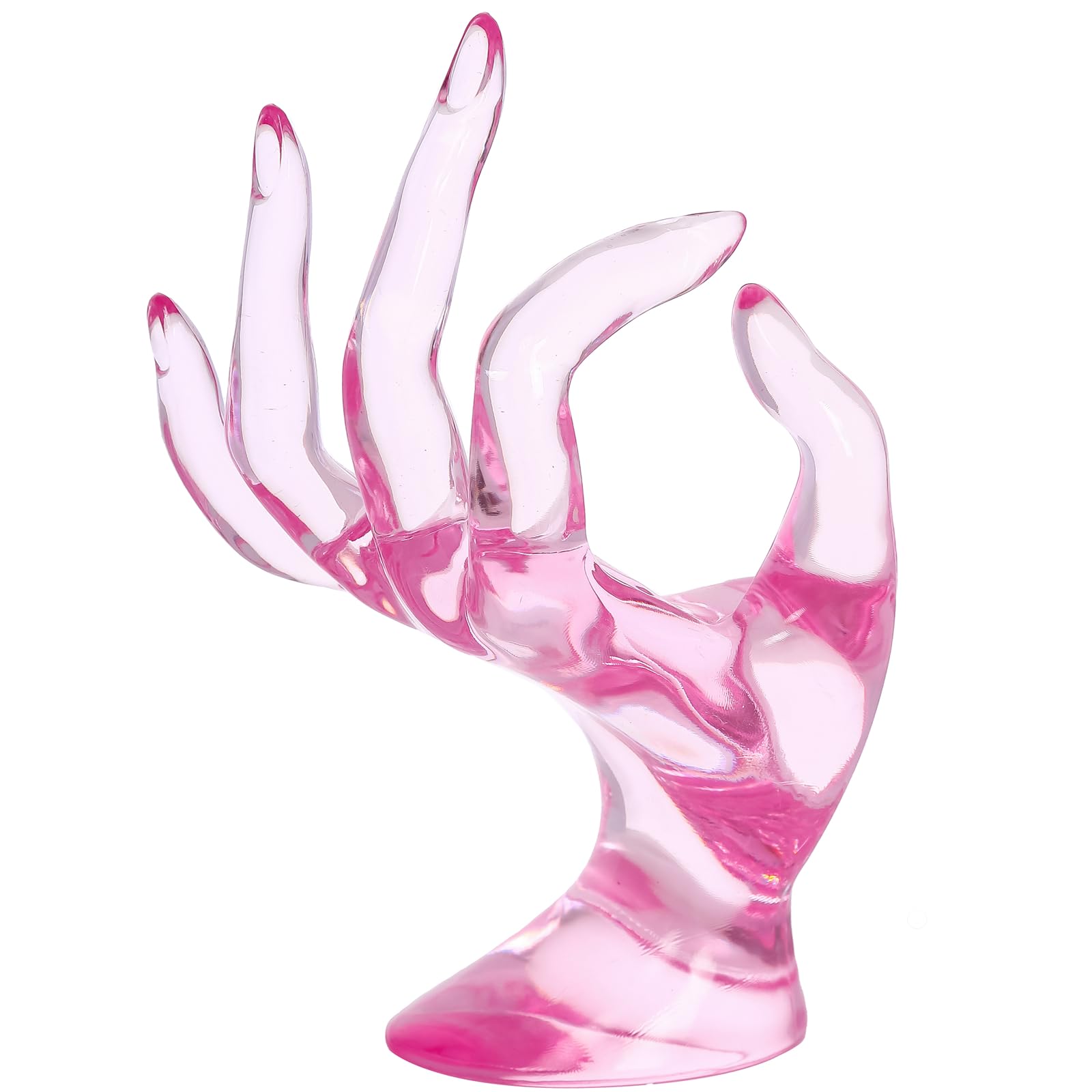Maxsirui Hand Form Ring Holder Jewelry Display Organization Rack Bracelet Ring Watch Stand Support Aesthetic Y2k Room Decor (Rose Red)