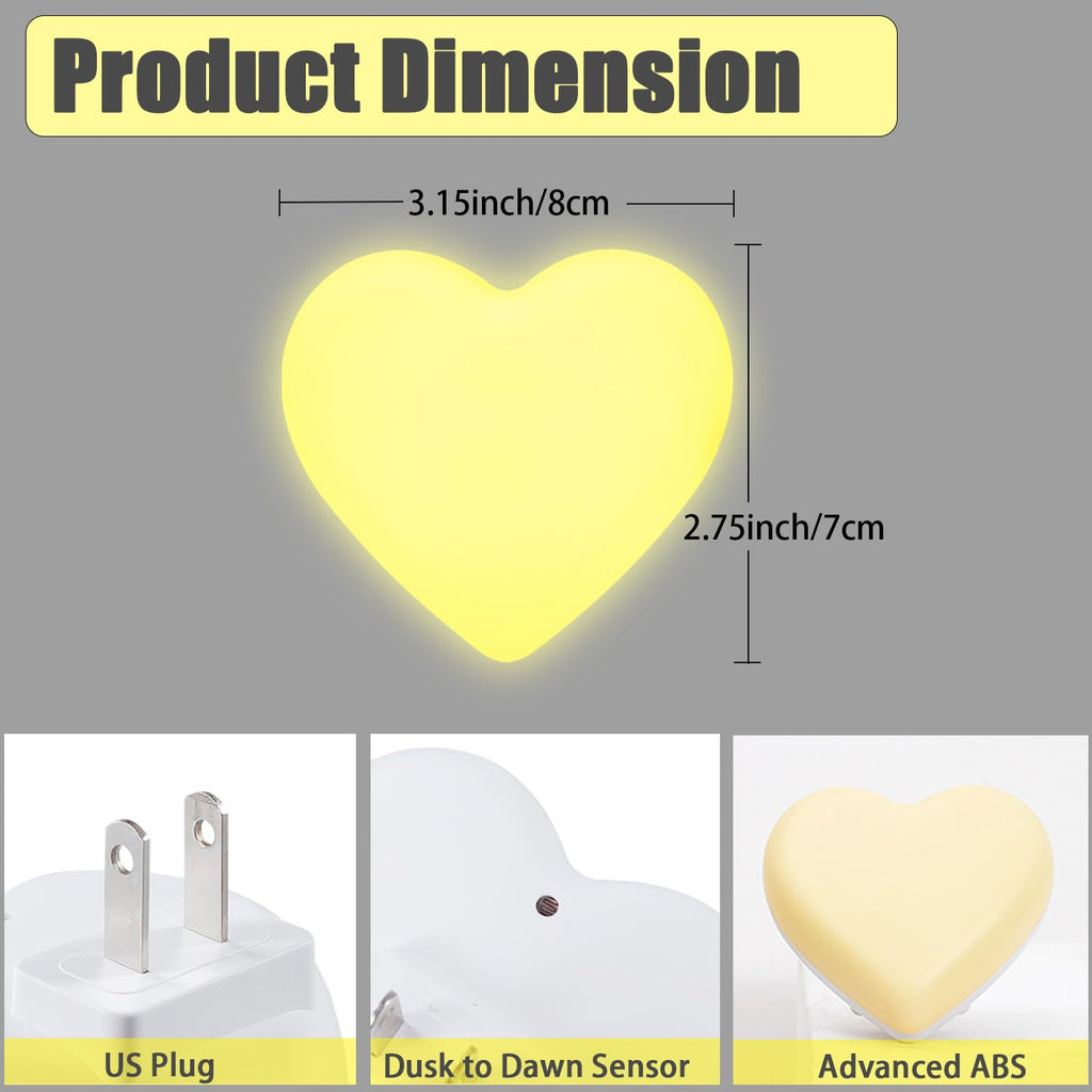 INZU Night Lights Plug into Wall, LED Night Light for Kids, Cute Nightlight with Auto Dusk to Dawn Sensor, LED Nightlight with Soft Warm Light for Bedroom, Nursery, Bathroom, Hallway (Pink)