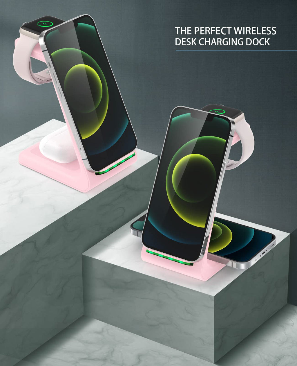 3 in 1 Wireless Charging Station, 2026 Upgraded Fast Desk Charger Station for iPhone 17 16 15 14 13 12 Pro Max Plus, Charger Stand for Apple Watch 11 10 9 8 7 6 5 4 3 2 Ultra SE, Airpods 4 3 2 Pro