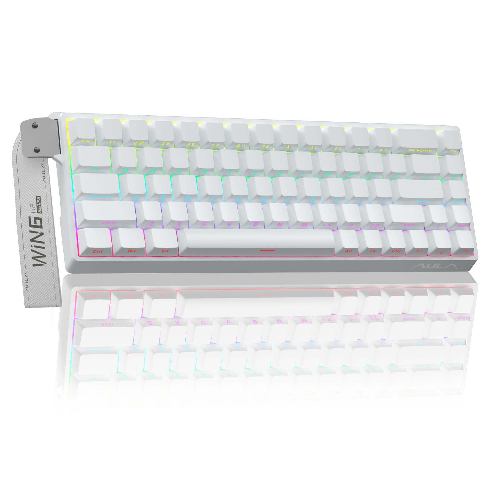 AULA WIN68 HE Mechanical Gaming Keyboard 60%, Hall Effect Magnetic Switch, Fast Trigger Mode Adjustable Actuation, 8000Hz Polling Rate, RGB Backlit, Wired Black Keyboard for Laptop/PC Gamer