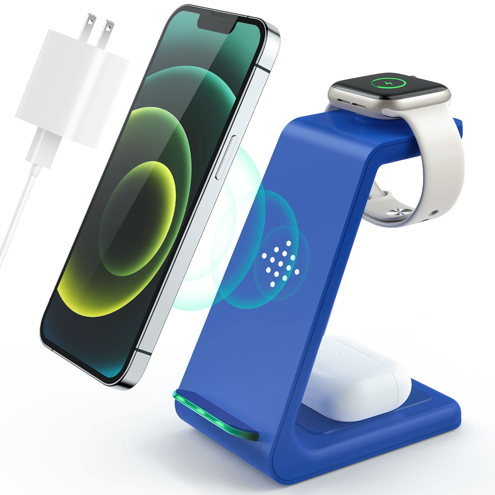 3 in 1 Wireless Charging Station, 2026 Upgraded Fast Desk Charger Station for iPhone 17 16 15 14 13 12 Pro Max Plus, Charger Stand for Apple Watch 11 10 9 8 7 6 5 4 3 2 Ultra SE, Airpods 4 3 2 Pro