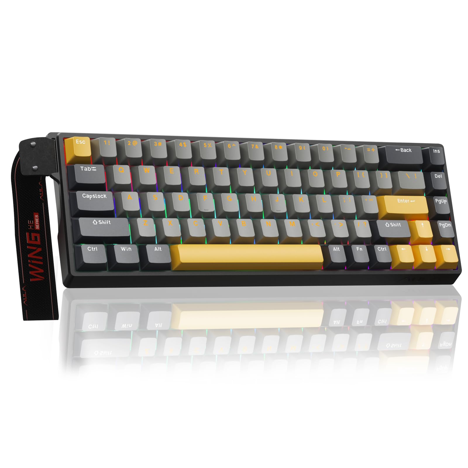 AULA WIN68 HE Mechanical Gaming Keyboard 60%, Hall Effect Magnetic Switch, Fast Trigger Mode Adjustable Actuation, 8000Hz Polling Rate, RGB Backlit, Wired Black Keyboard for Laptop/PC Gamer