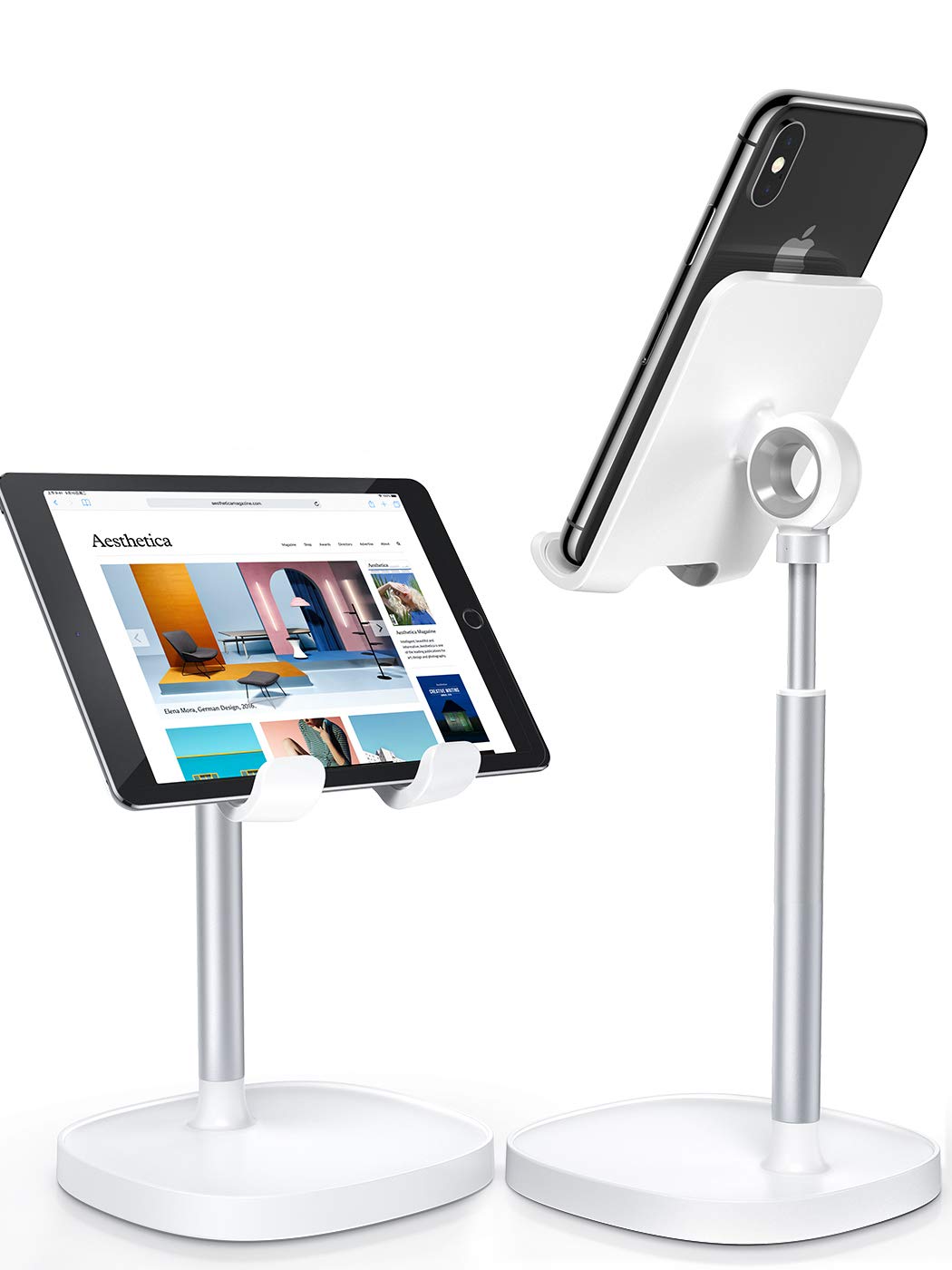 LISEN Cell Phone Stand Phone Holder for Desk Office Decor, Office Desk Accessories Women PC Gaming Essentials iPhone Stand Gadgets Men Gifts for Mom Fit OtterBox Case Switch iPad Air Tablet 4-10 in