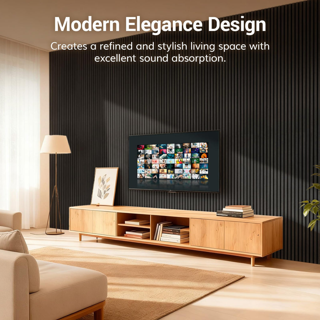 TONOR Wood Slatwall Panels, 4 Pack 47.2" x 23.6"/ 120 x60cm(31ft²) Acoustic Wall Panels, Wood Slat Acoustic Panels for Noise Cancelling and Decoration, Living Room, Bedroom, Office, Walnut