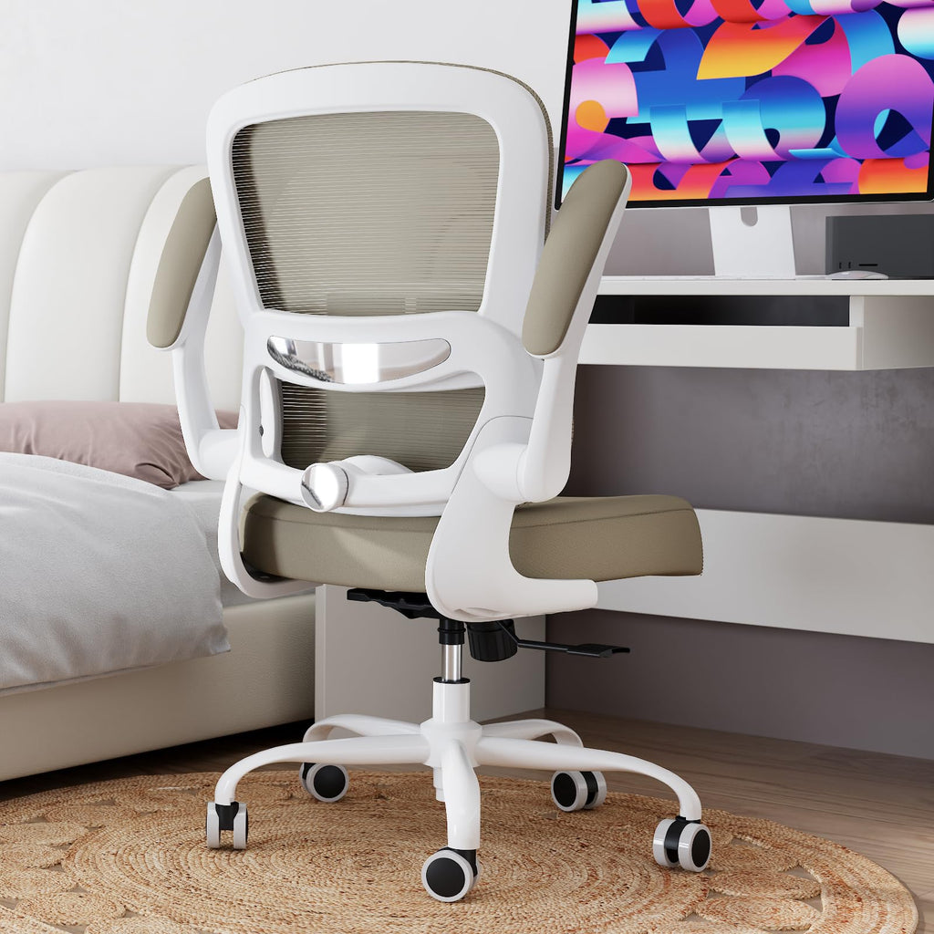 TRALT Office Chair - Ergonomic Desk Chair with Adjustable Lumbar Support, Mesh Computer Chair, Executive Chairs for Home Office Comfortable Lumbar Support (White)