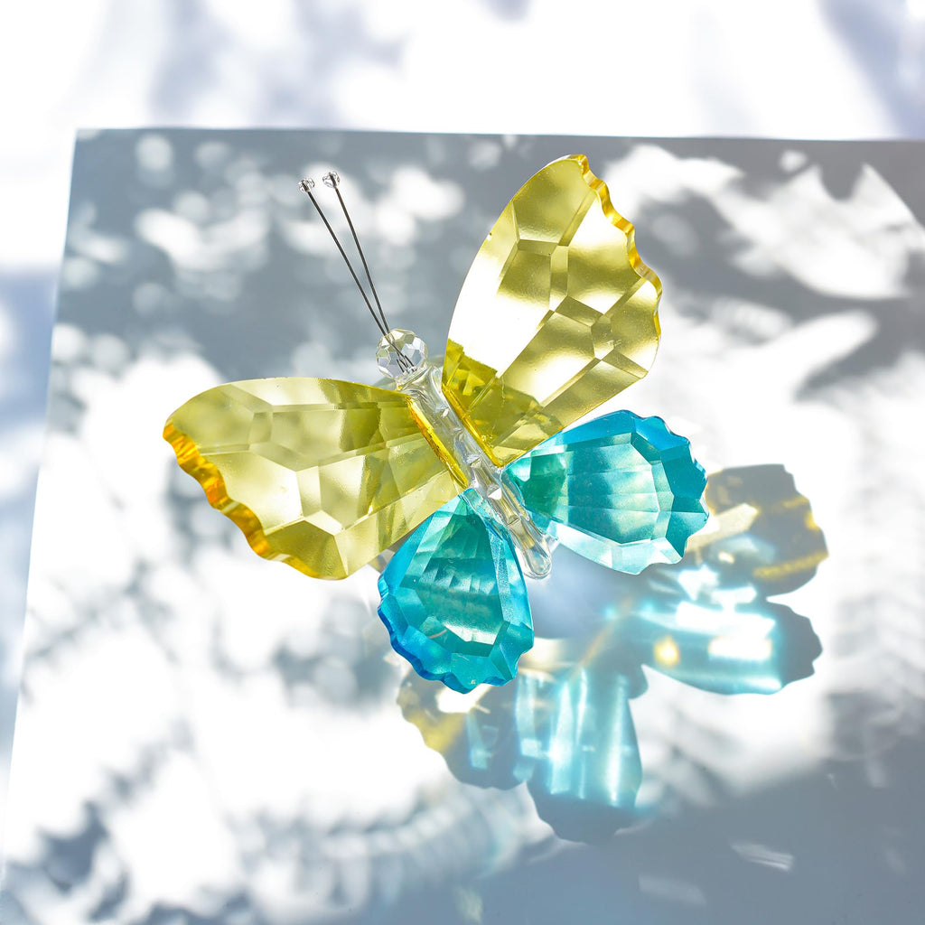 H&D HYALINE & DORA Crystal Cut Butterfly Animal Ornament Decoration for Office Table Home Bedroom