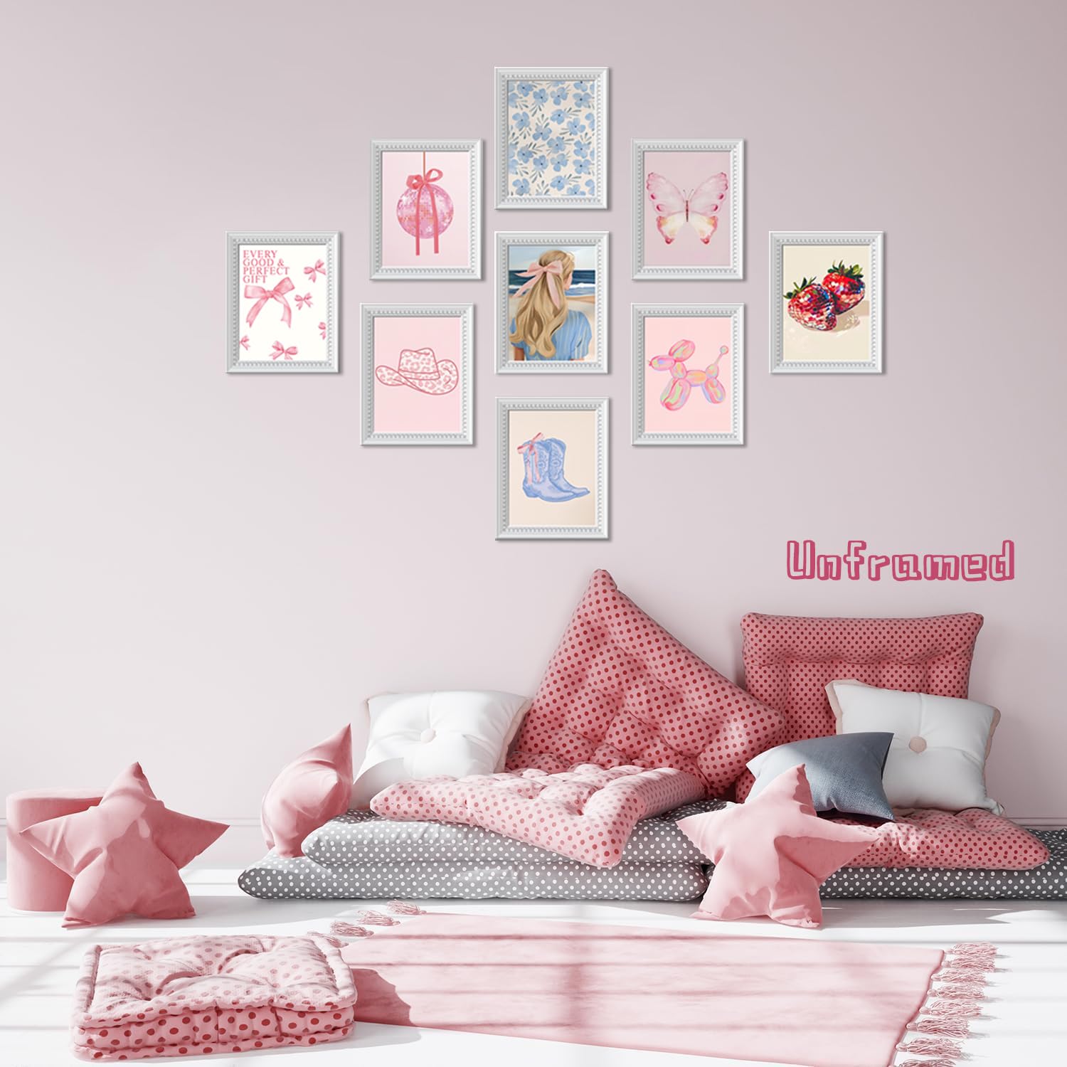 Black Girl Pink Wall Art Aesthetic Set of 3, African American Black Women Canvas Posters Fashion Black Girl Wall Pictures Prints Home Decor，Living Room， Bedroom ，Bathroom Decoration ，12x16In Unframed