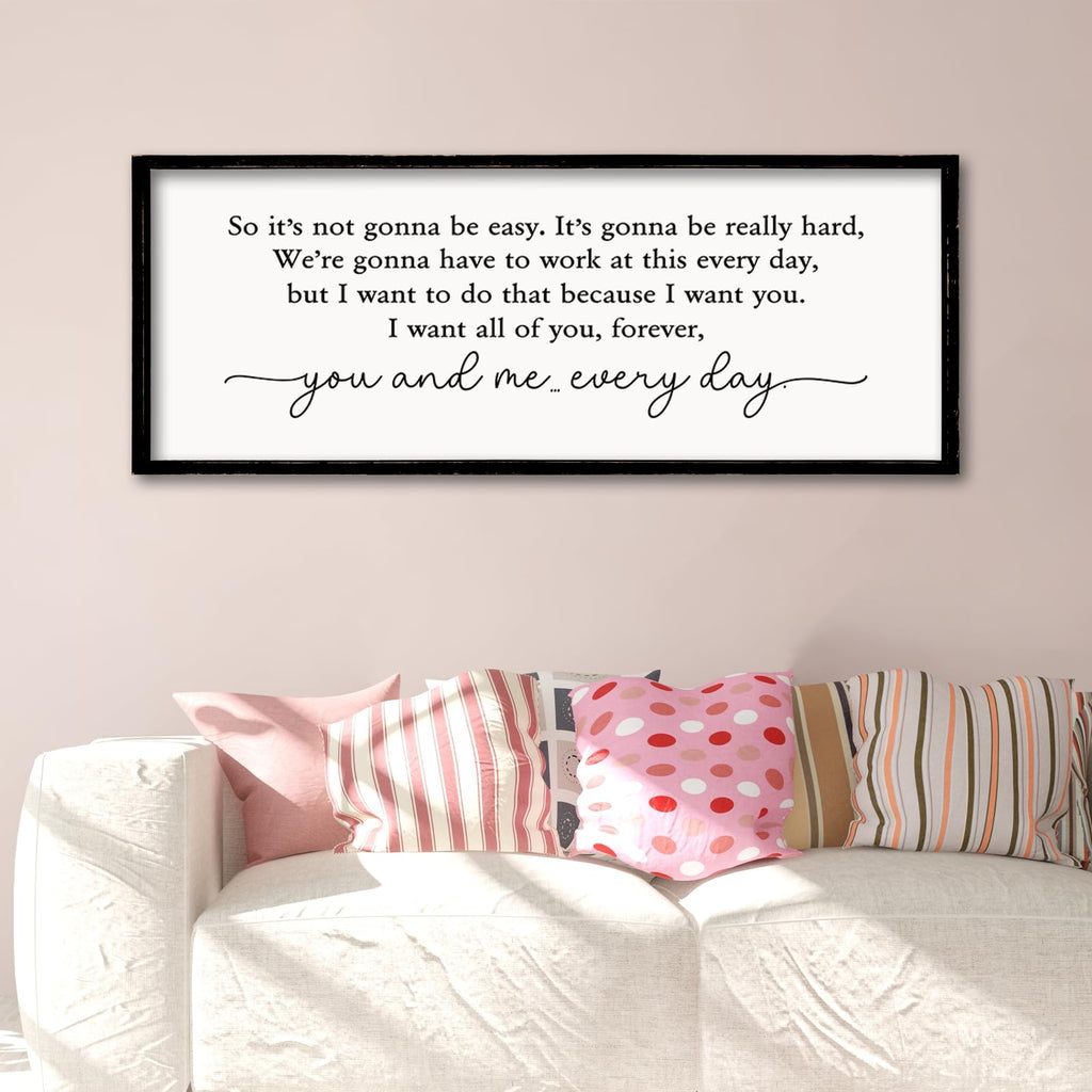 ZZJJHYWGQ Sweet Dreams Above Bed Wall Decor Sign 40"x15" for Master Bedroom Over Bed Guest Room Wood Framed Wall Art (Wood)