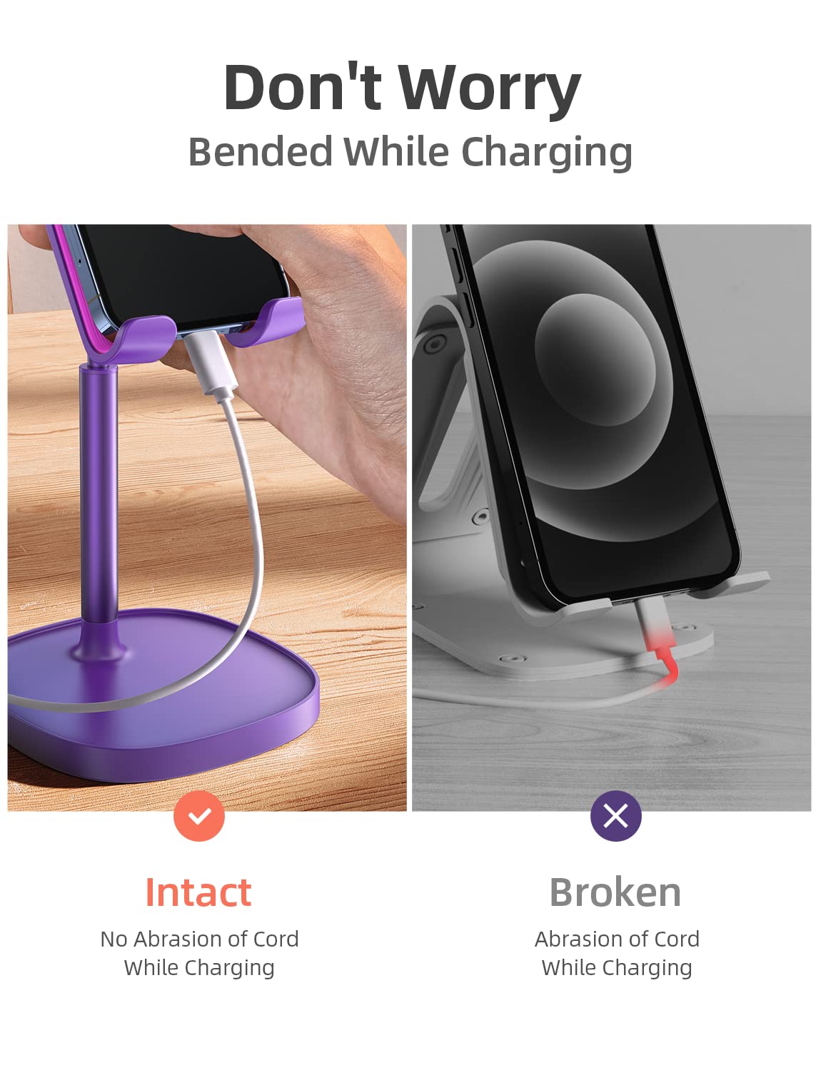 LISEN Cell Phone Stand Phone Holder for Desk Office Decor, Office Desk Accessories Women PC Gaming Essentials iPhone Stand Gadgets Men Gifts for Mom Fit OtterBox Case Switch iPad Air Tablet 4-10 in
