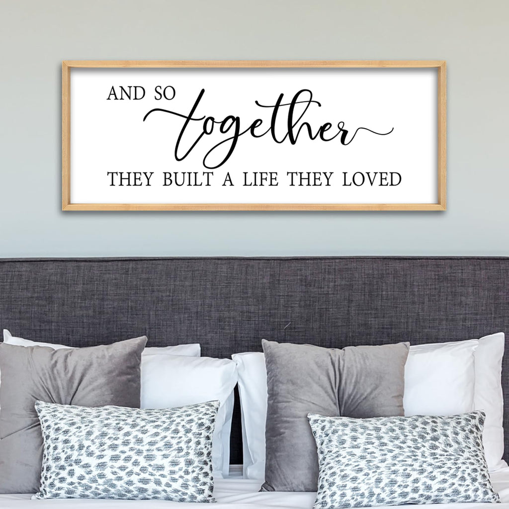 ZZJJHYWGQ Sweet Dreams Above Bed Wall Decor Sign 40"x15" for Master Bedroom Over Bed Guest Room Wood Framed Wall Art (Wood)