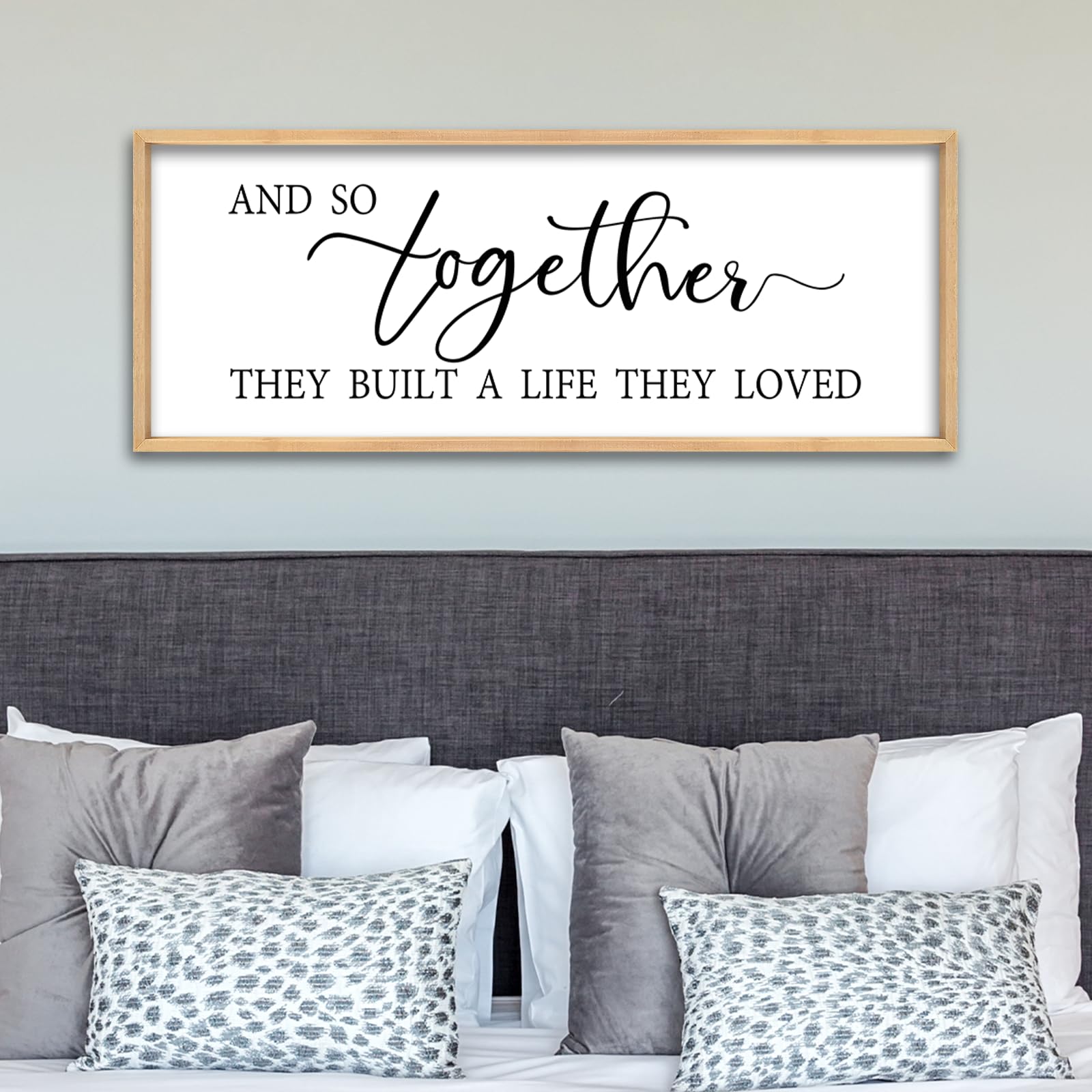 ZZJJHYWGQ Sweet Dreams Above Bed Wall Decor Sign 40"x15" for Master Bedroom Over Bed Guest Room Wood Framed Wall Art (Wood)