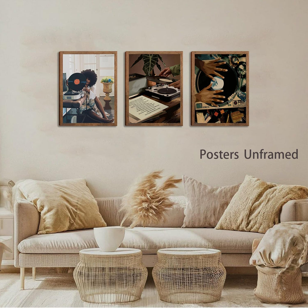 Black Girl Pink Wall Art Aesthetic Set of 3, African American Black Women Canvas Posters Fashion Black Girl Wall Pictures Prints Home Decor，Living Room， Bedroom ，Bathroom Decoration ，12x16In Unframed