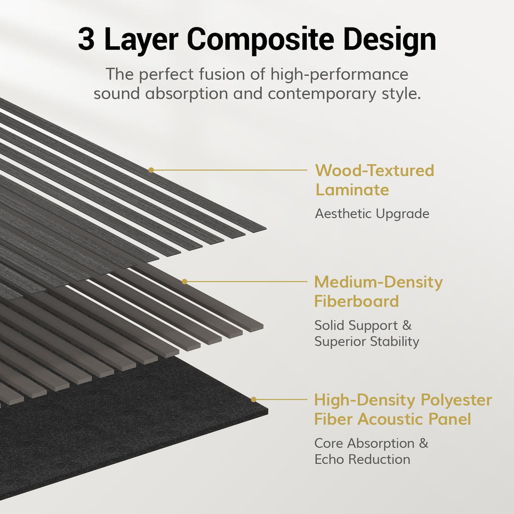 TONOR Wood Slatwall Panels, 4 Pack 47.2" x 23.6"/ 120 x60cm(31ft²) Acoustic Wall Panels, Wood Slat Acoustic Panels for Noise Cancelling and Decoration, Living Room, Bedroom, Office, Walnut