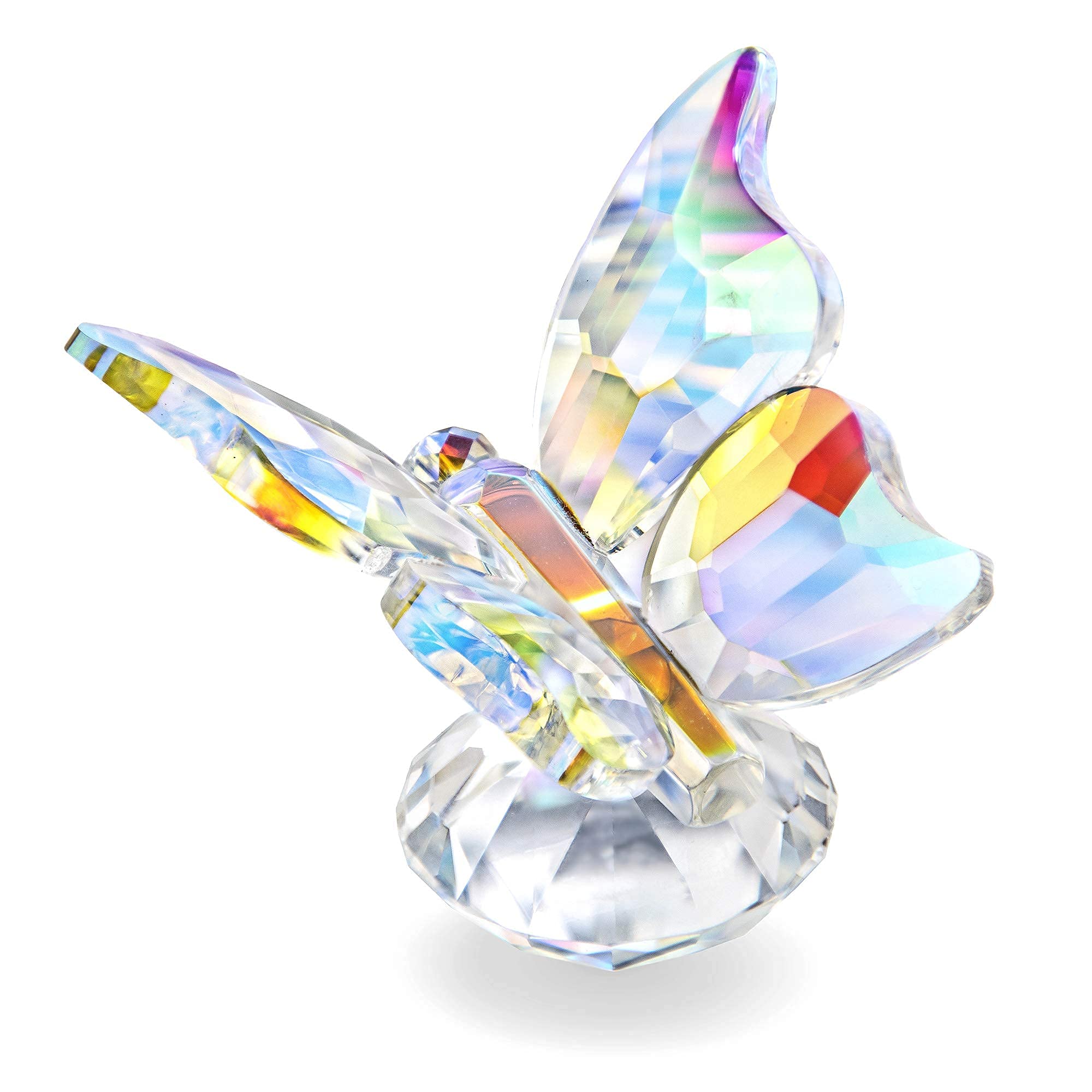 H&D HYALINE & DORA Crystal Cut Butterfly Animal Ornament Decoration for Office Table Home Bedroom